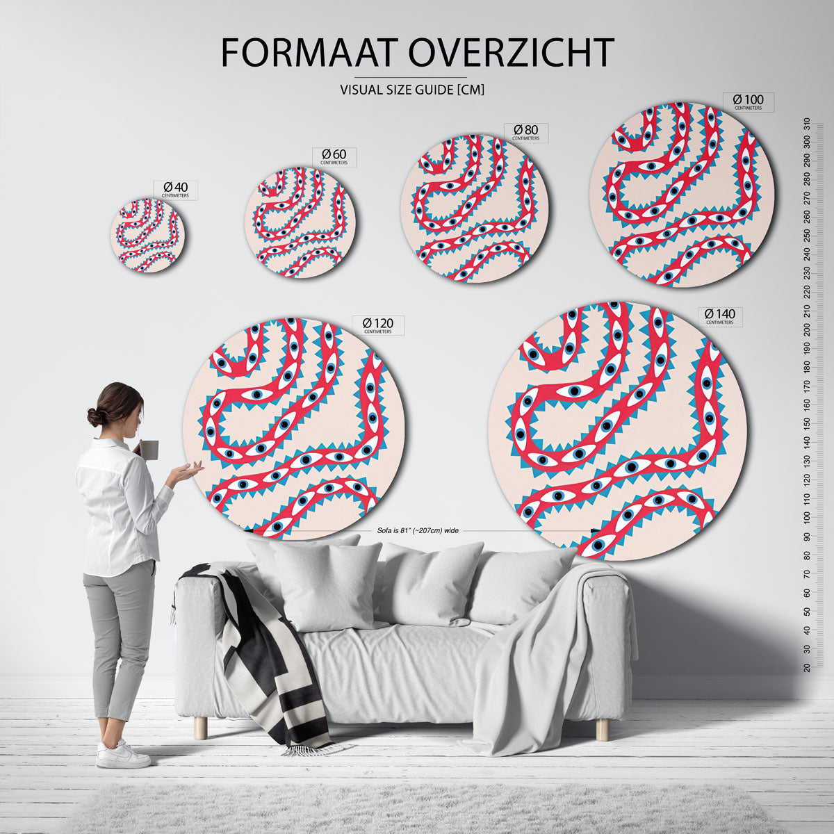Slang met ogen Muurcirkel
