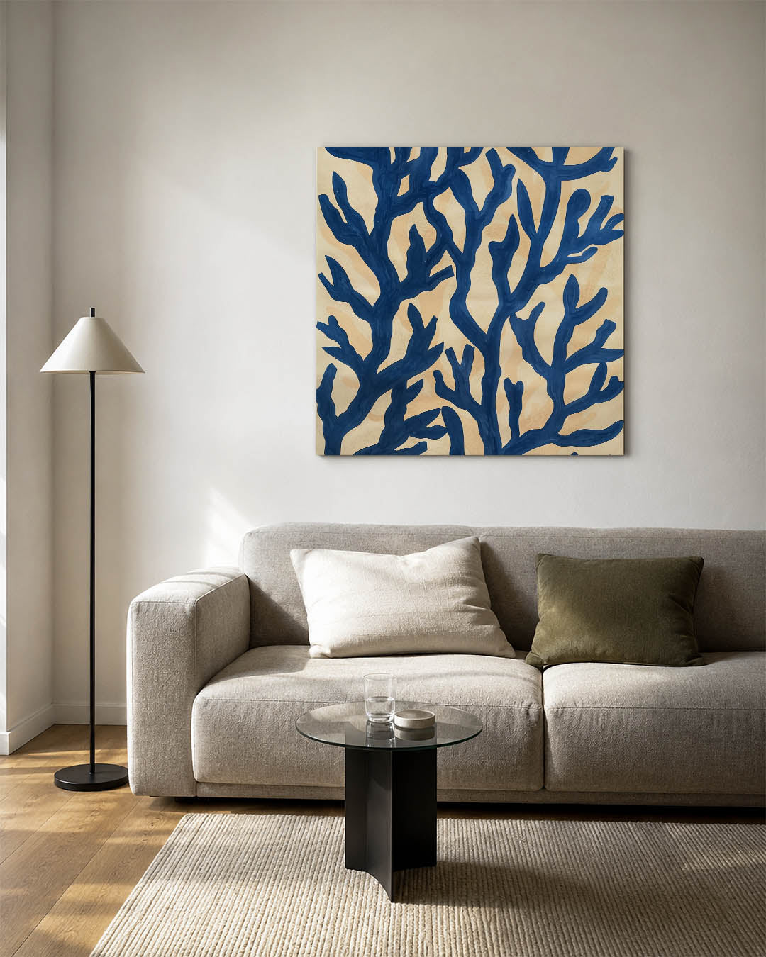 Organische blauwe vormen Kunstwerk