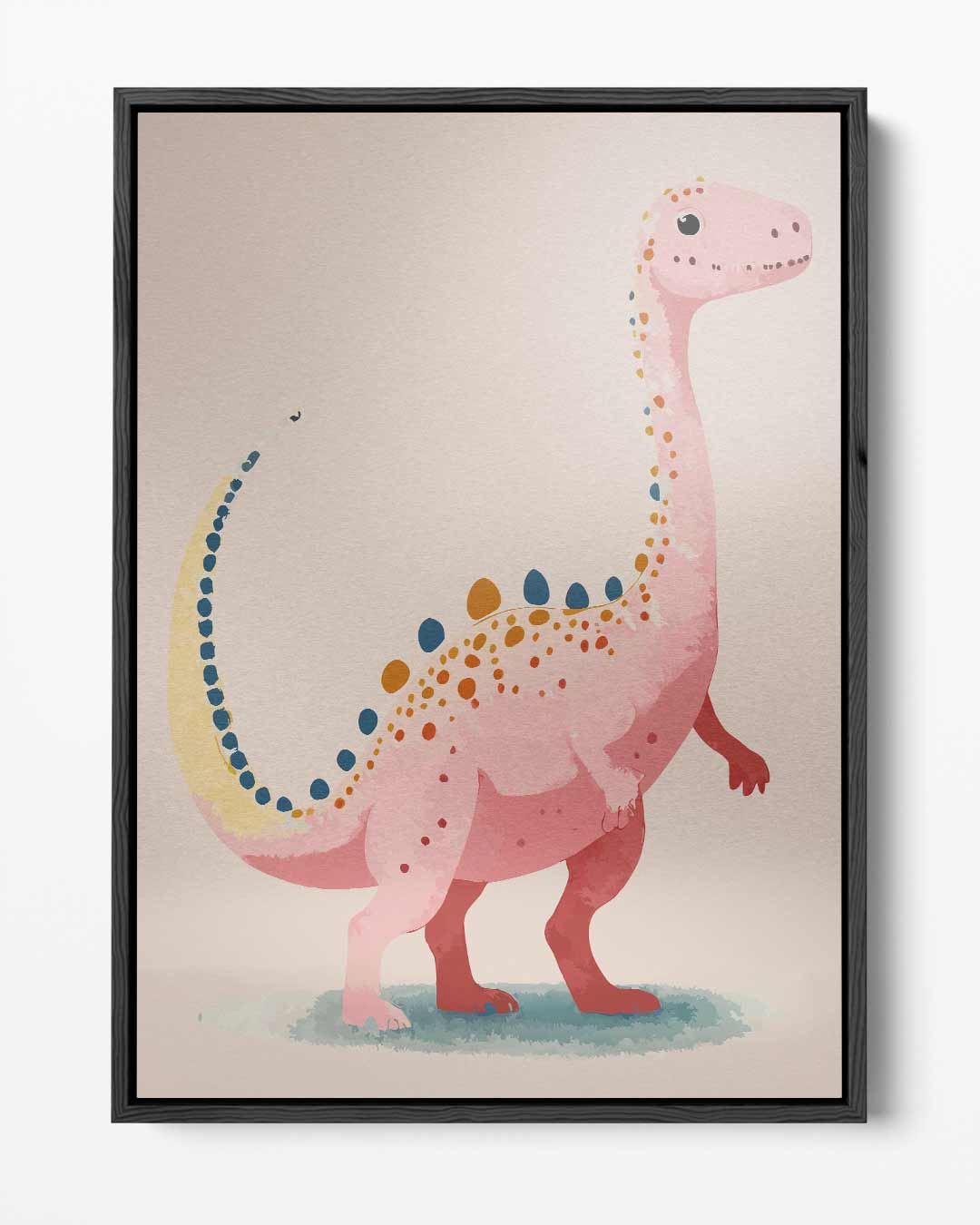 Schattige Dino Illustratie Kunstwerk-canvas-dibond-plexiglas-wanddecoratie-WallArtistic