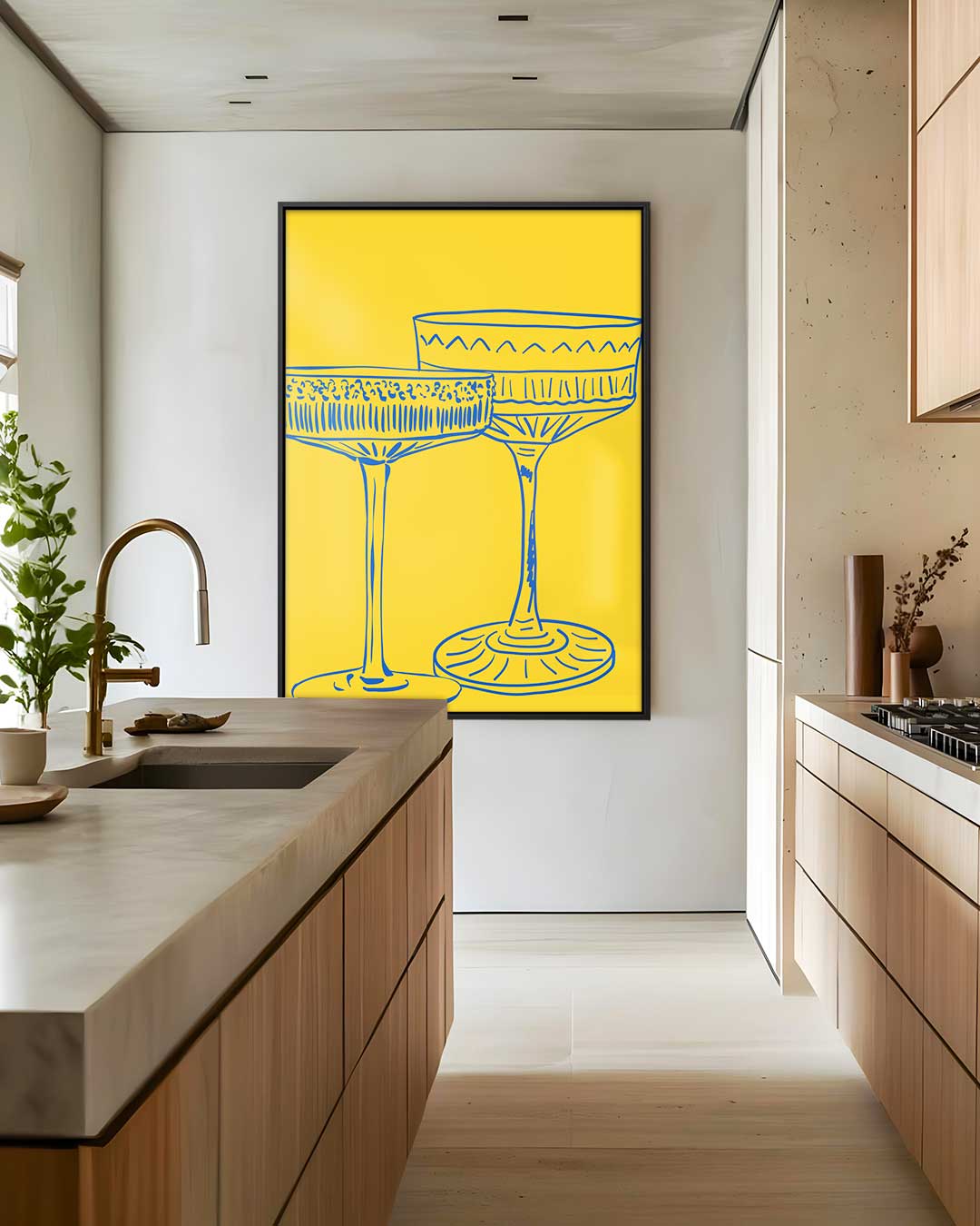 Stijlvolle Sierglazen Illustratie Kunstwerk-canvas-dibond-plexiglas-wanddecoratie-WallArtistic