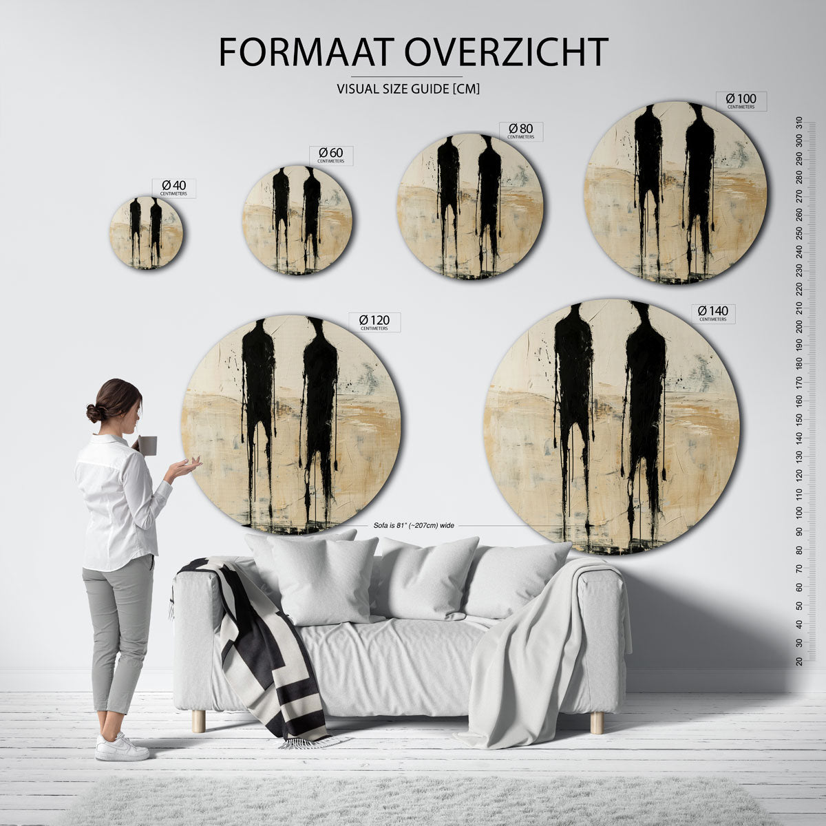 Twee figuren Muurcirkel
