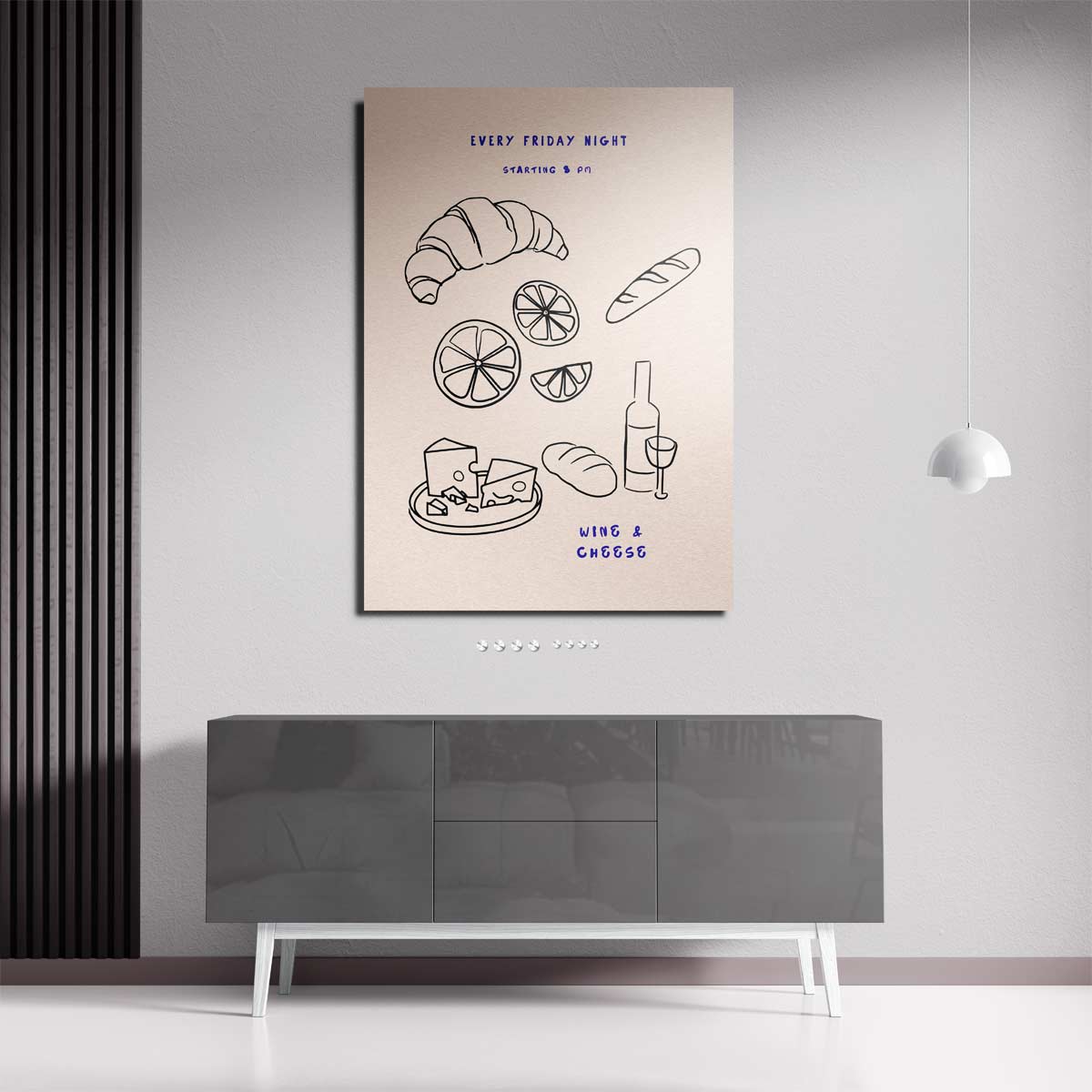 Wine & Cheese Avond Kunstwerk-canvas-dibond-plexiglas-wanddecoratie-WallArtistic
