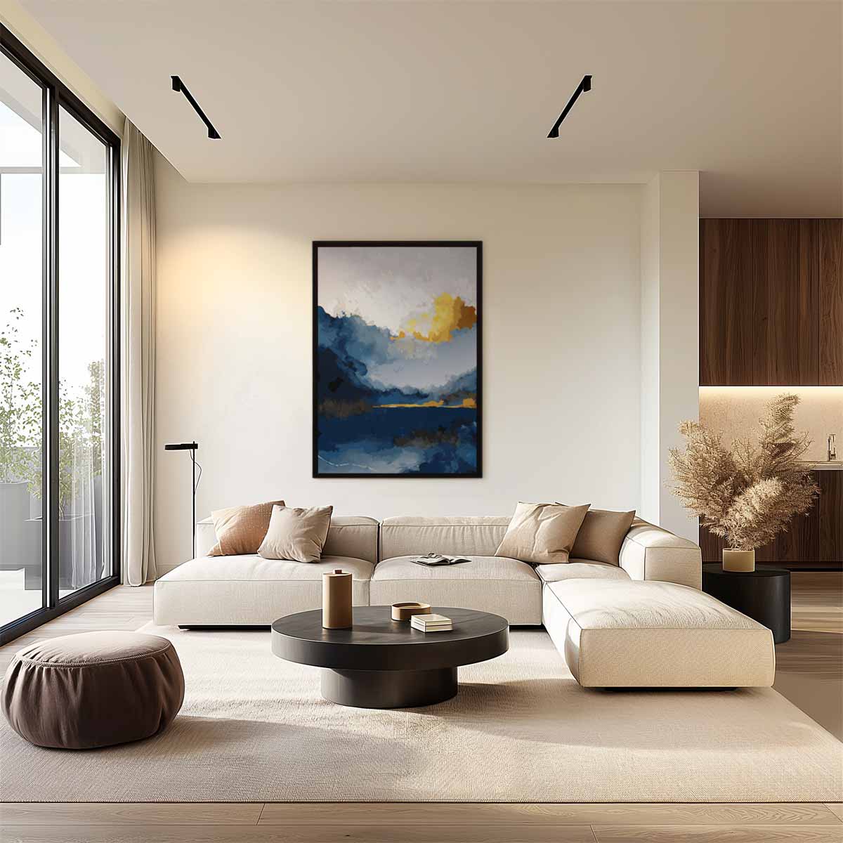 Avondgloren in Abstract Kunstwerk-canvas-dibond-plexiglas-wanddecoratie-WallArtistic