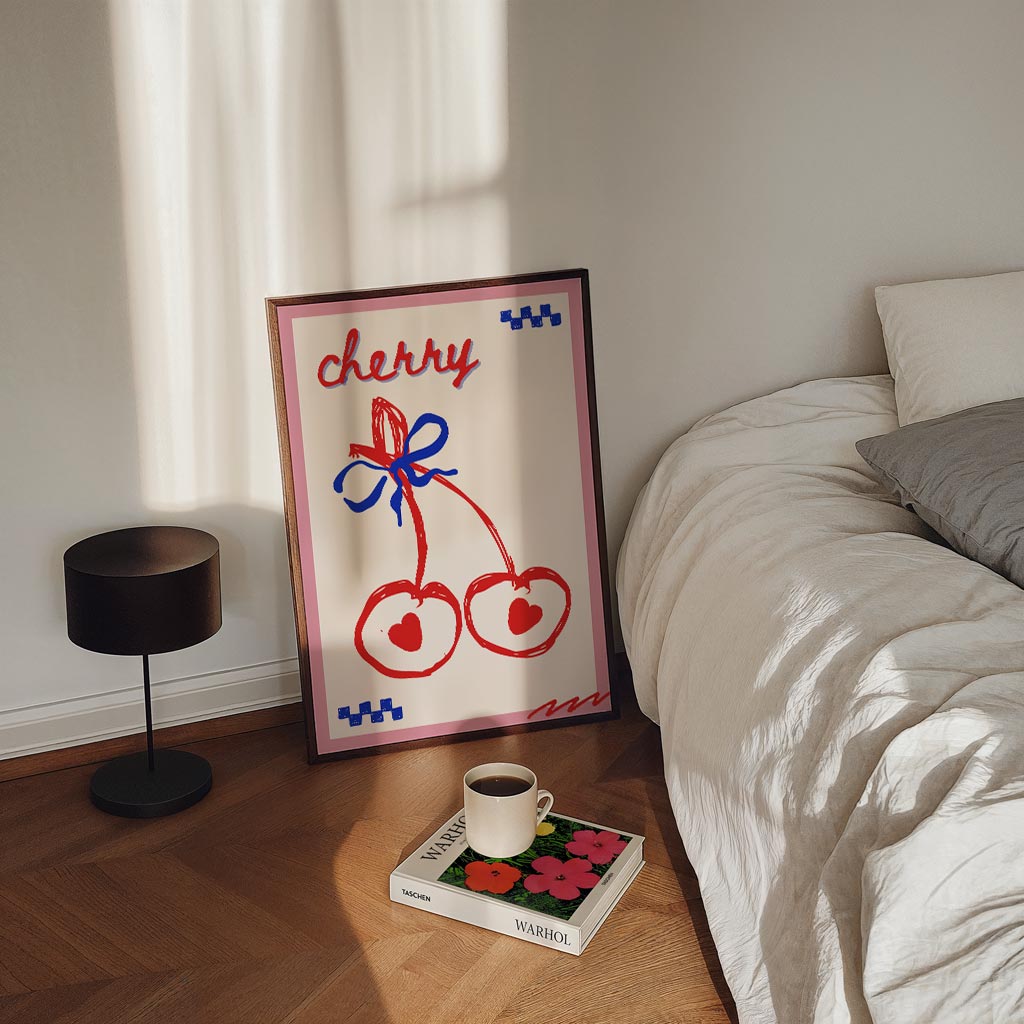 Vrolijke Kersen Illustratie Poster