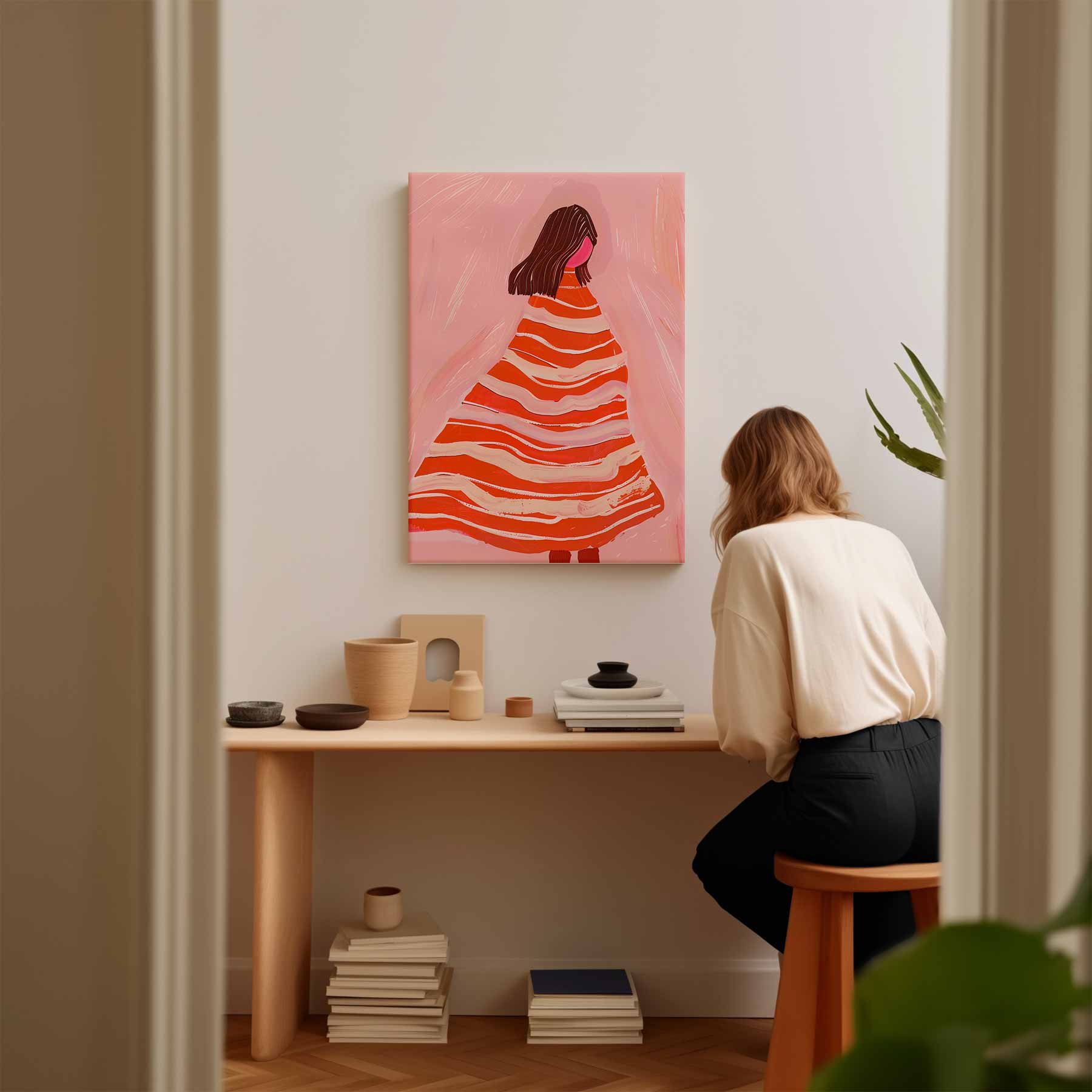 "Vluchtige Melodie in Roze" Kunstwerk-canvas-dibond-plexiglas-wanddecoratie-WallArtistic