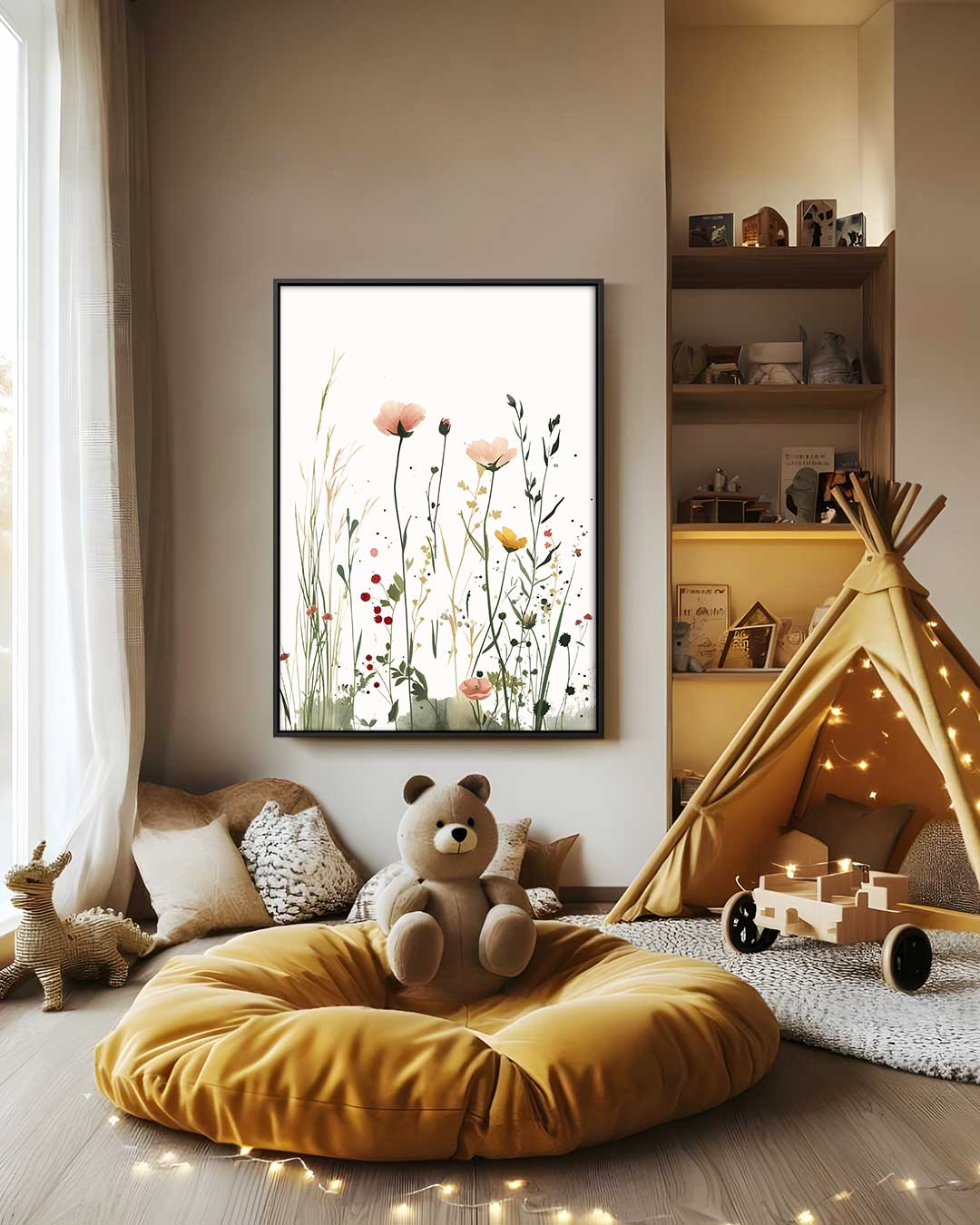 Bloemenweelde in de Wind Kunstwerk-canvas-dibond-plexiglas-wanddecoratie-WallArtistic