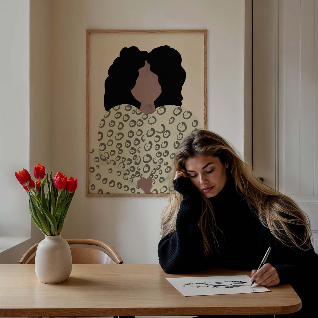 Trendy Abstracte Vrouwelijke Illustratie Poster-WallArtistic