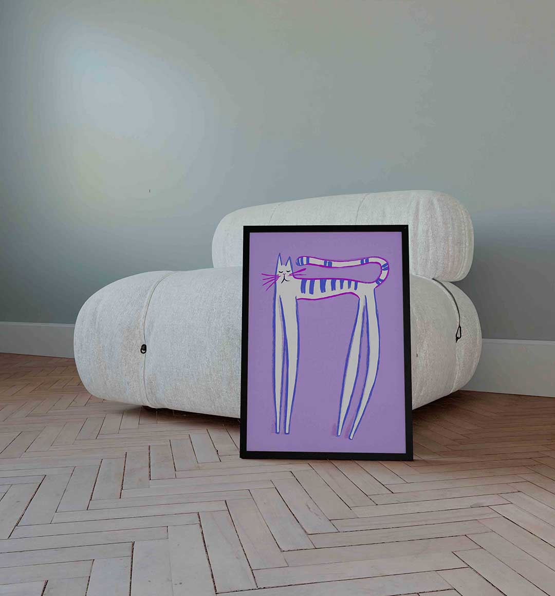 Lange kat Poster