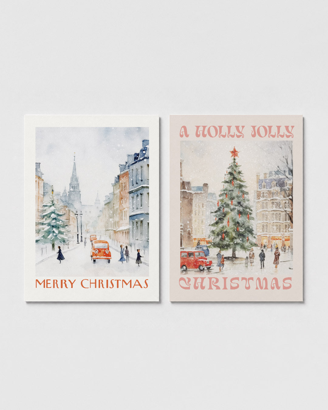 Winterse straatscène Posterset