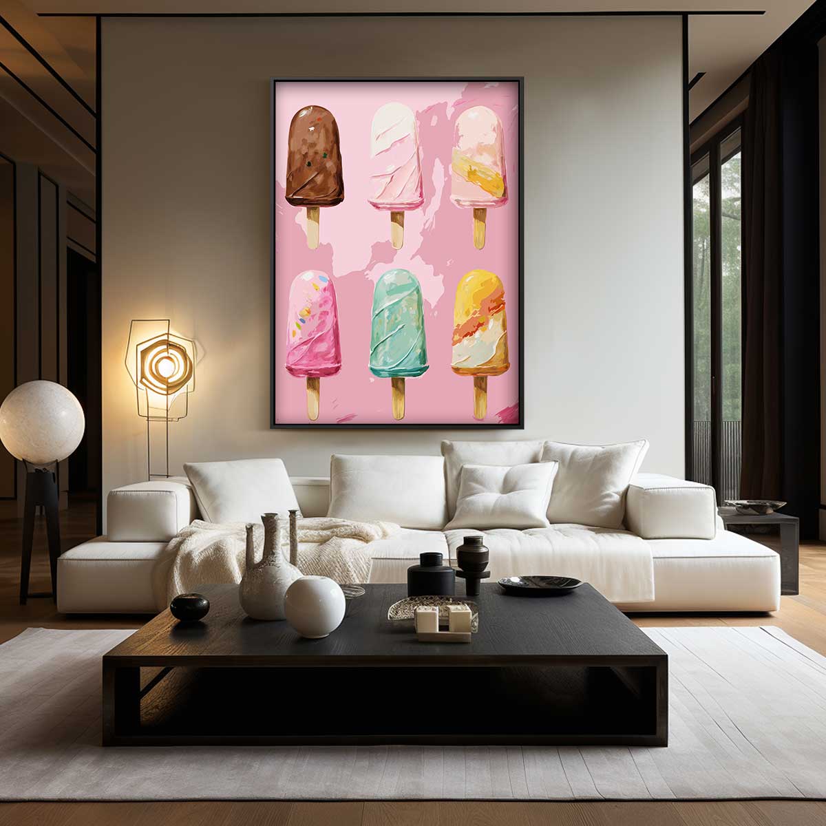 Kunstzinnige IJslolly Illustratie Kunstwerk-canvas-dibond-plexiglas-wanddecoratie-WallArtistic