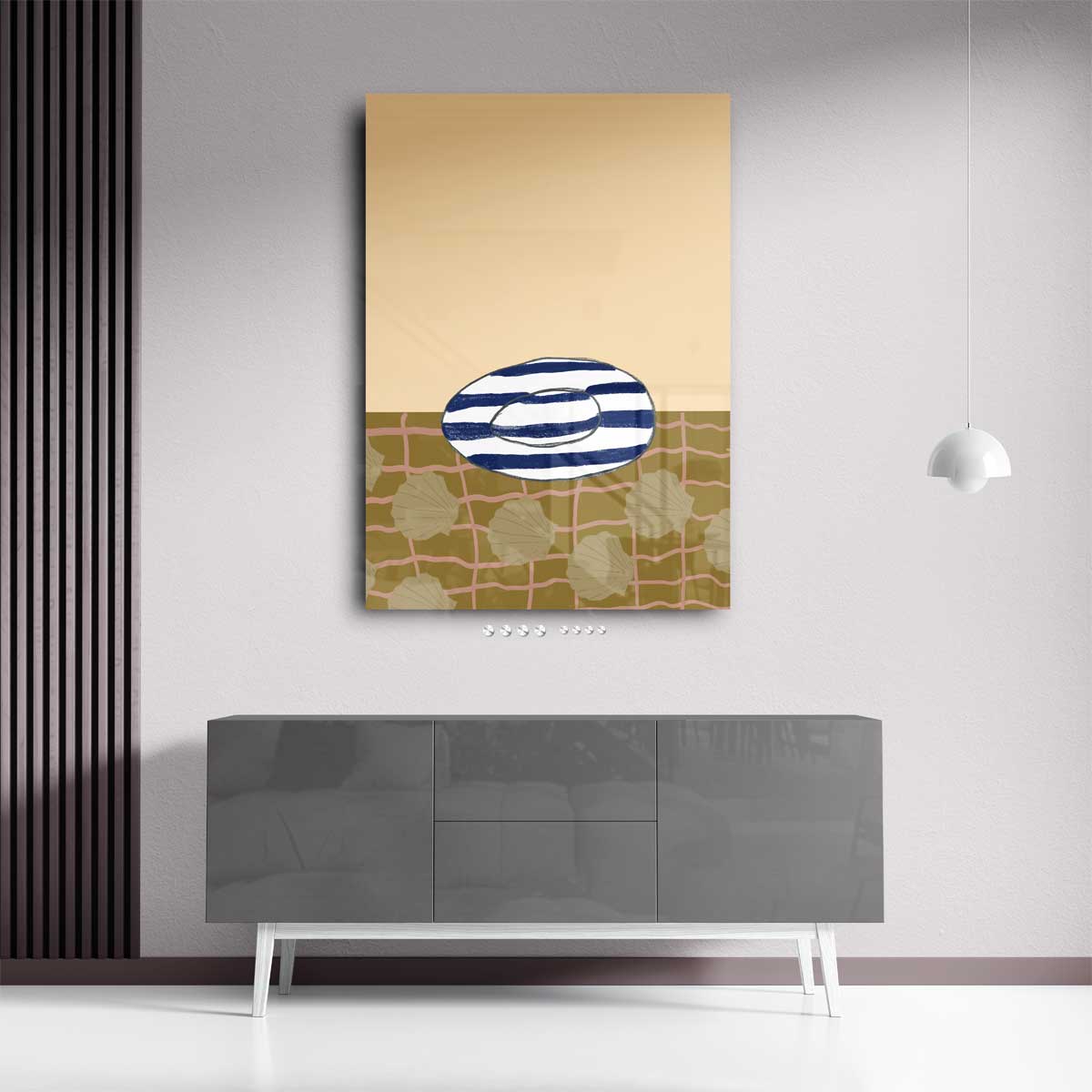 Strandvibes Illustratie Kunstwerk-canvas-dibond-plexiglas-wanddecoratie-WallArtistic