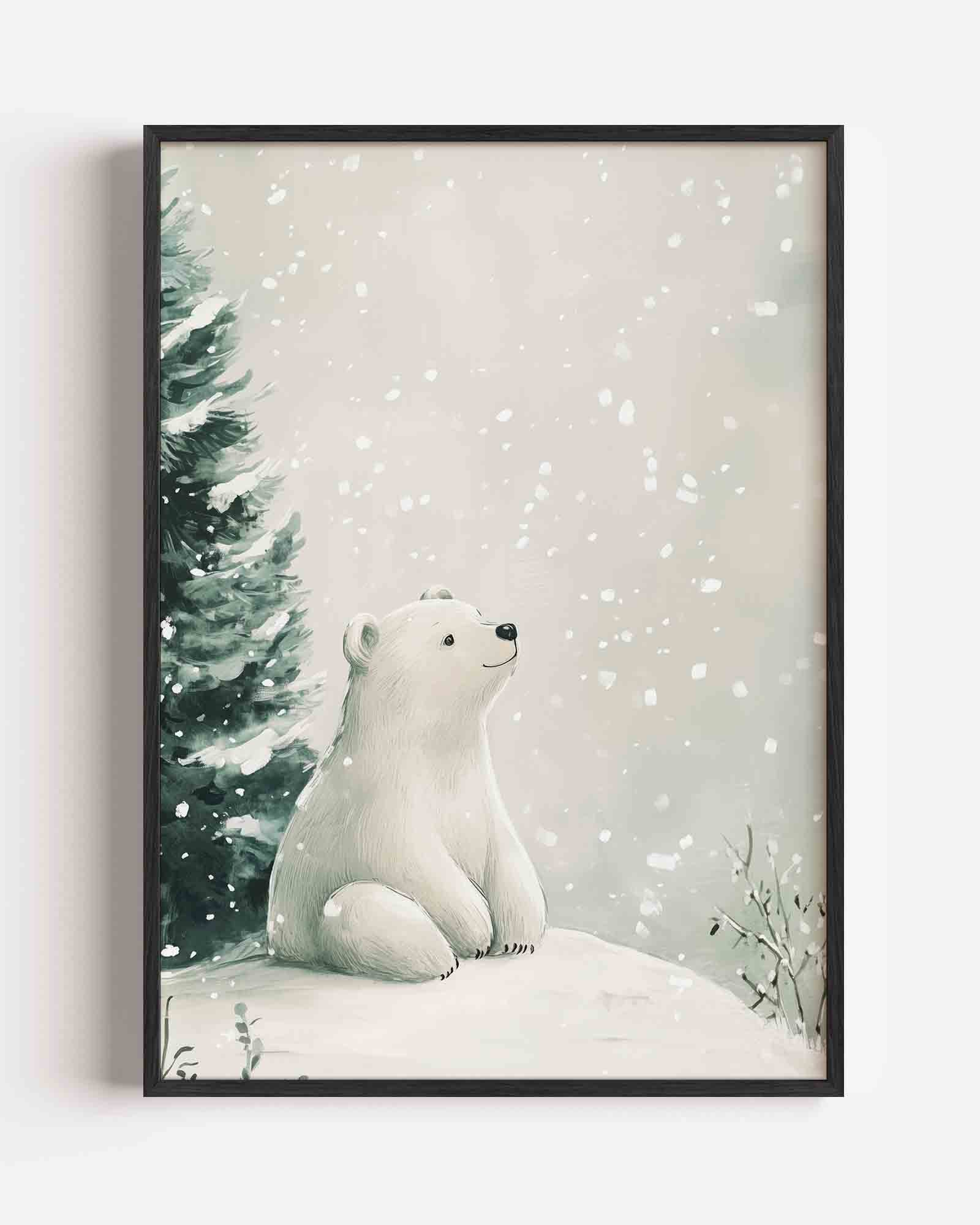 Ijsbeer in sneeuw Poster