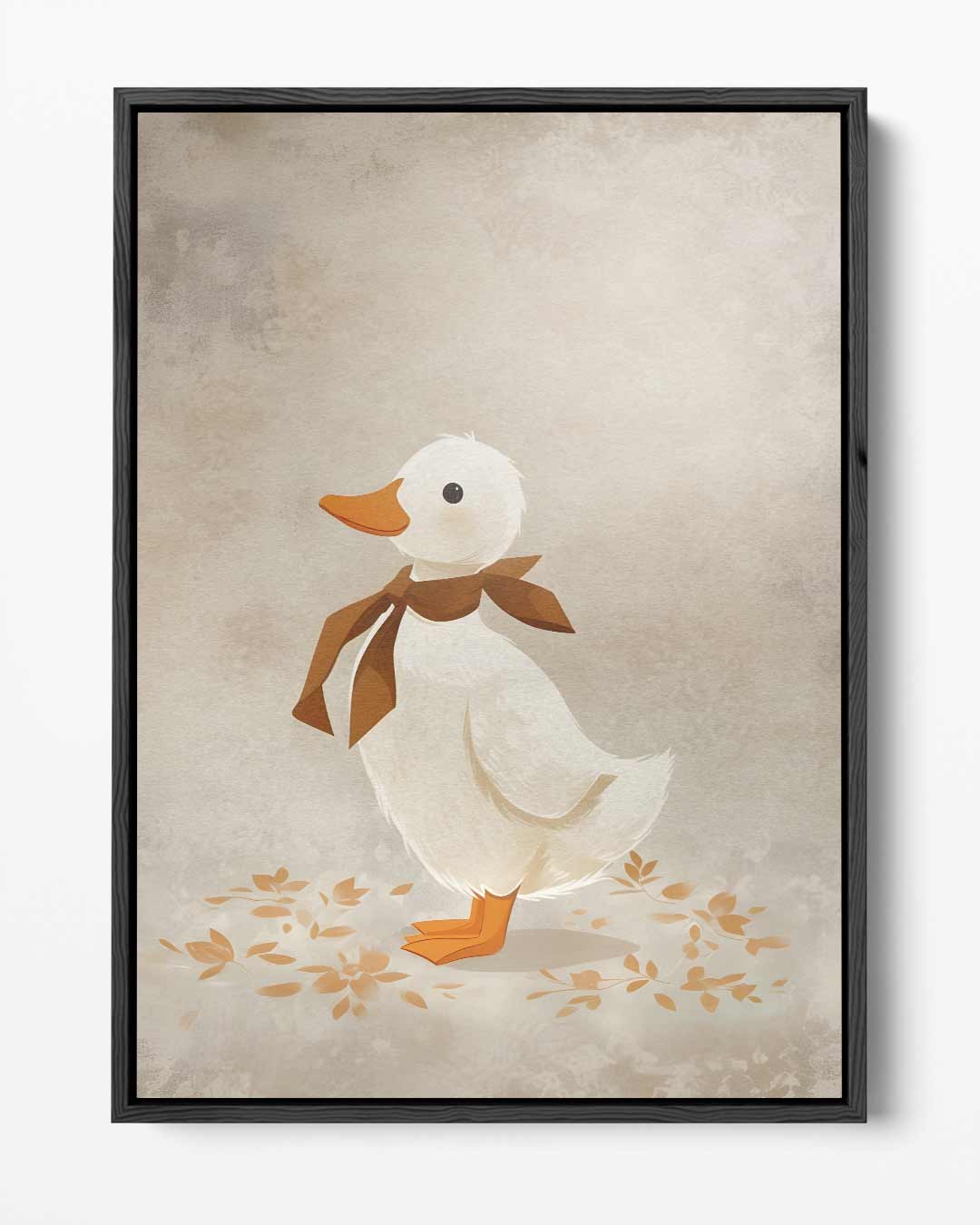 Schattige Eend met Sjaaltje Kunstwerk-canvas-dibond-plexiglas-wanddecoratie-WallArtistic