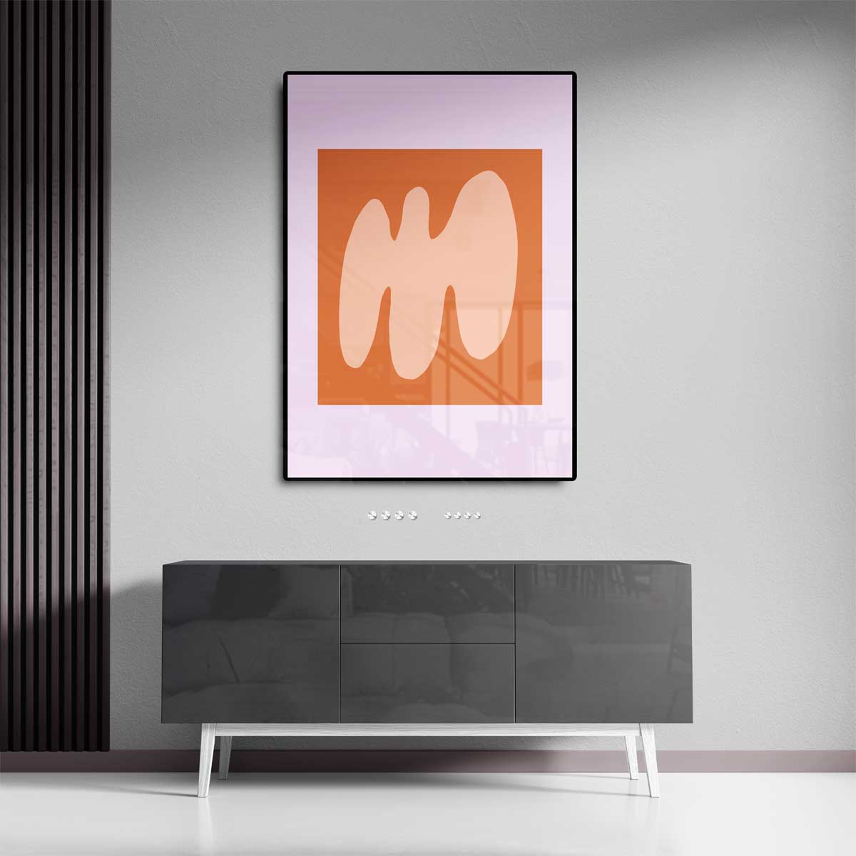 Zachte Abstractie in Perzikkleur Kunstwerk-canvas-dibond-plexiglas-wanddecoratie-WallArtistic