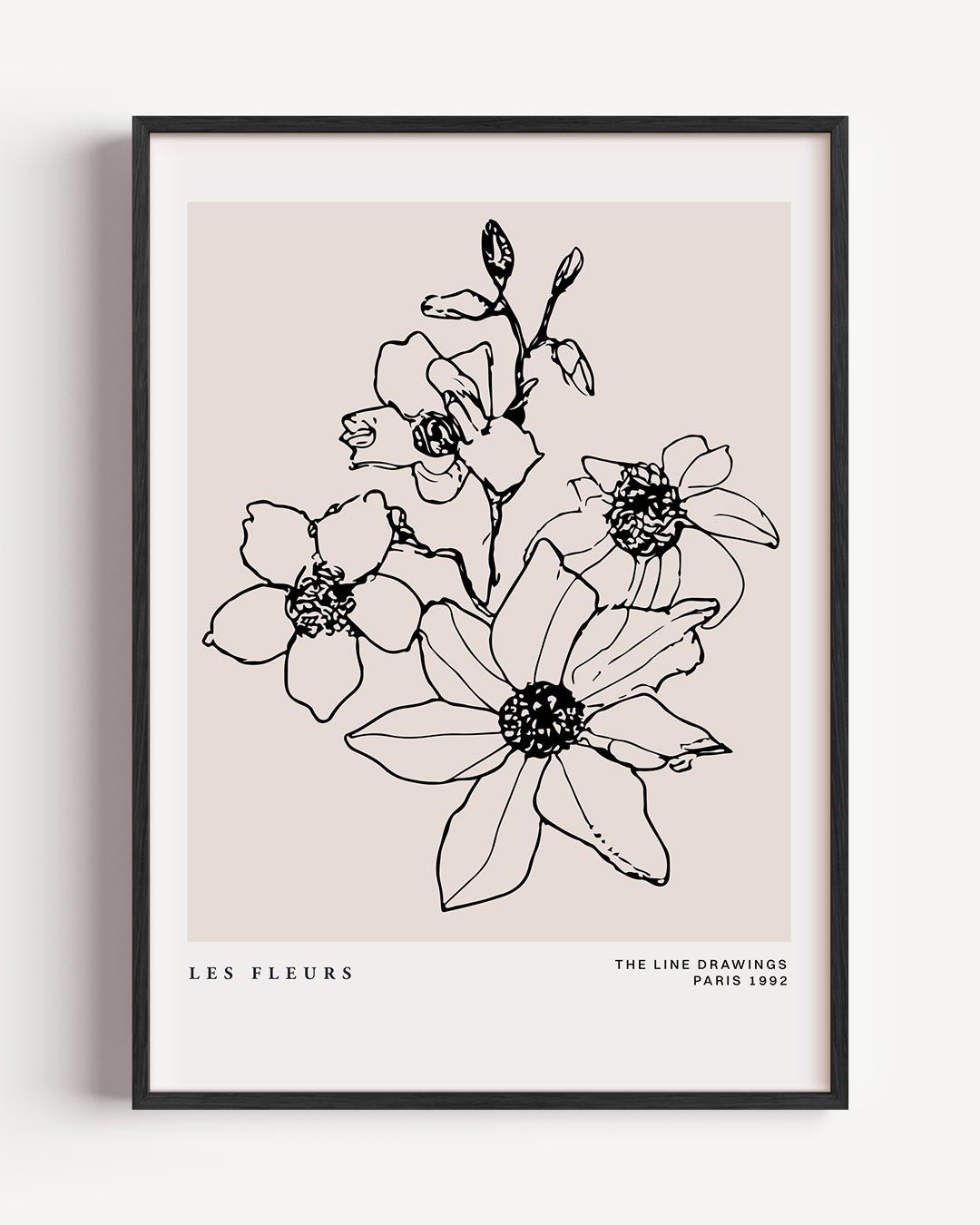 Elegante Bloemenlijntekening Poster-WallArtistic