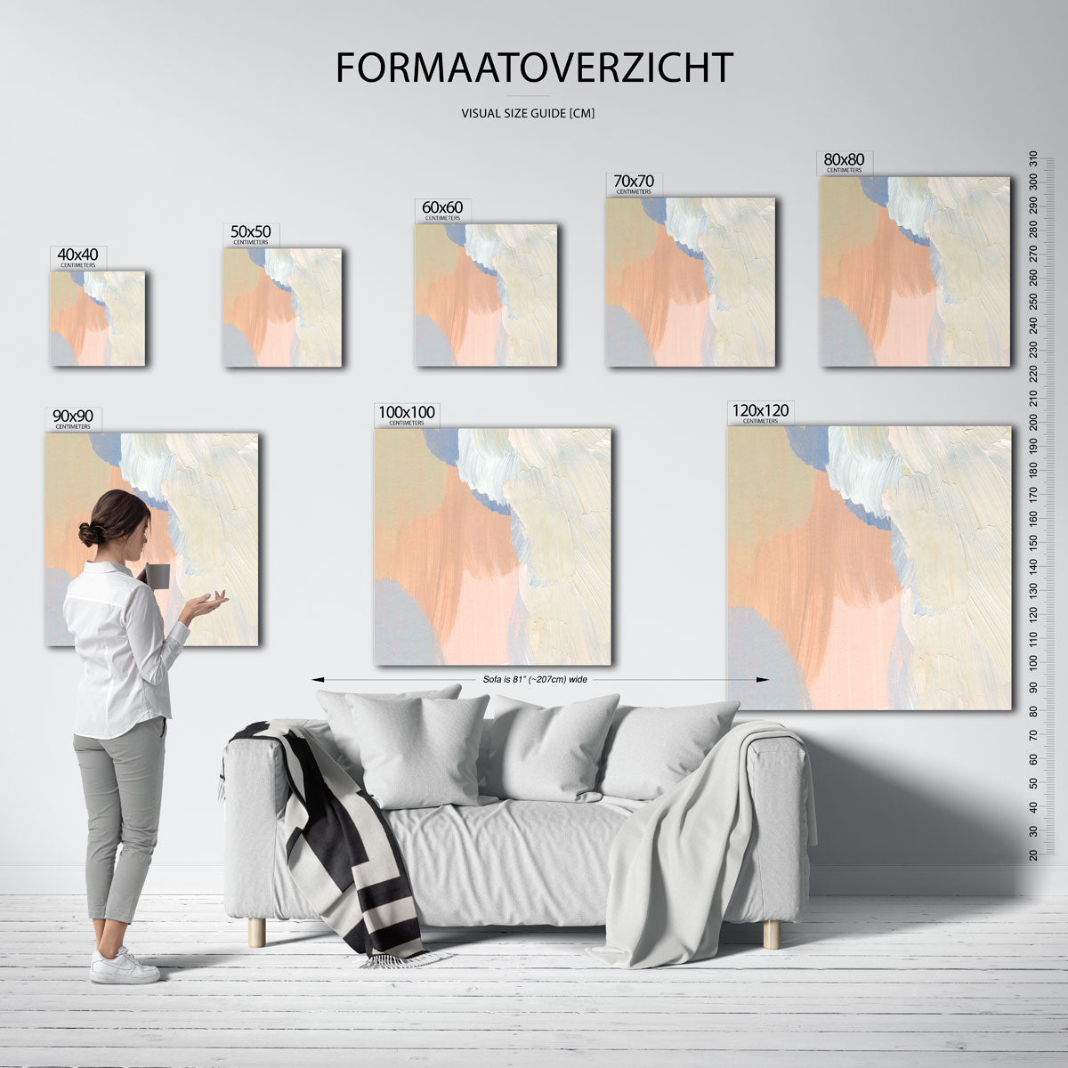Abstracte penseelstreken Poster