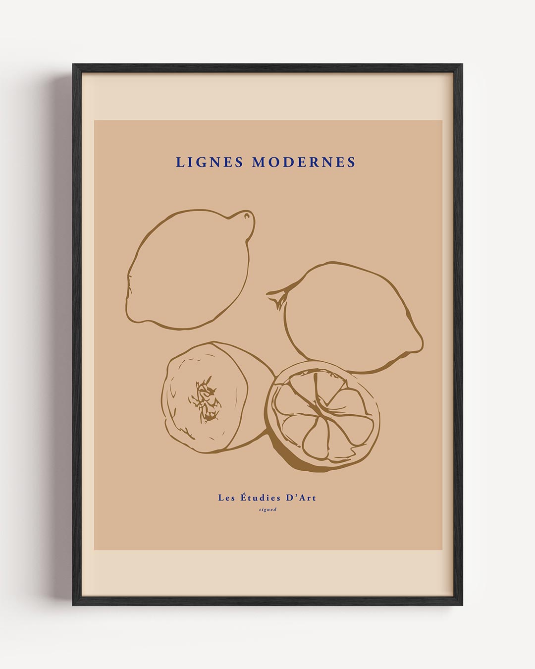 Moderne Citroenlijntekening Poster-WallArtistic