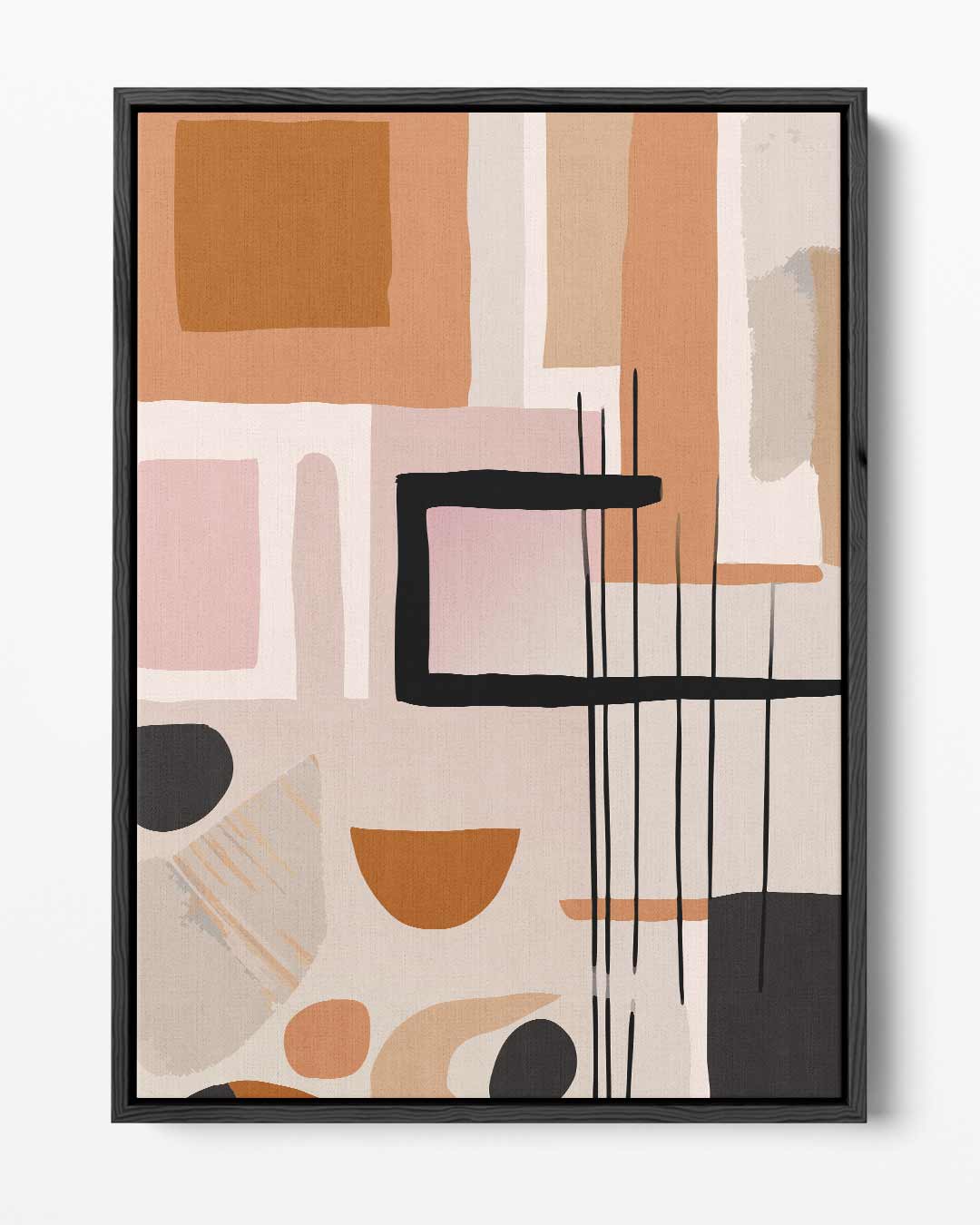Abstracte Aardetinten Compositie Kunstwerk-canvas-dibond-plexiglas-wanddecoratie-WallArtistic