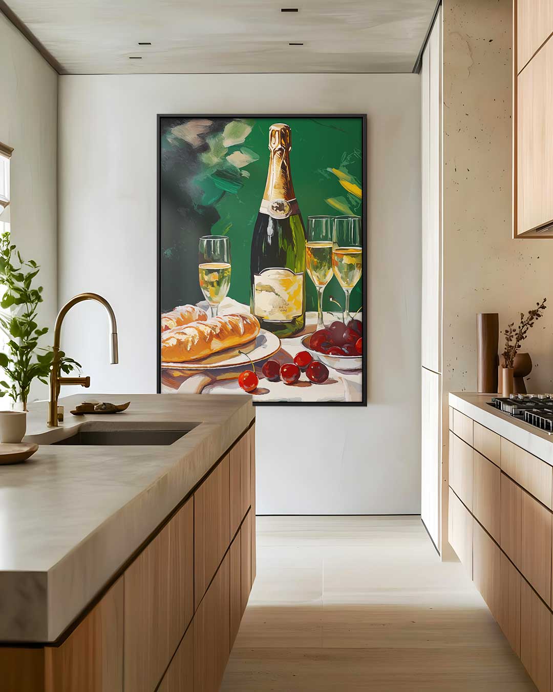 Droomachtige Brunch Tafereel Kunstwerk-canvas-dibond-plexiglas-wanddecoratie-WallArtistic