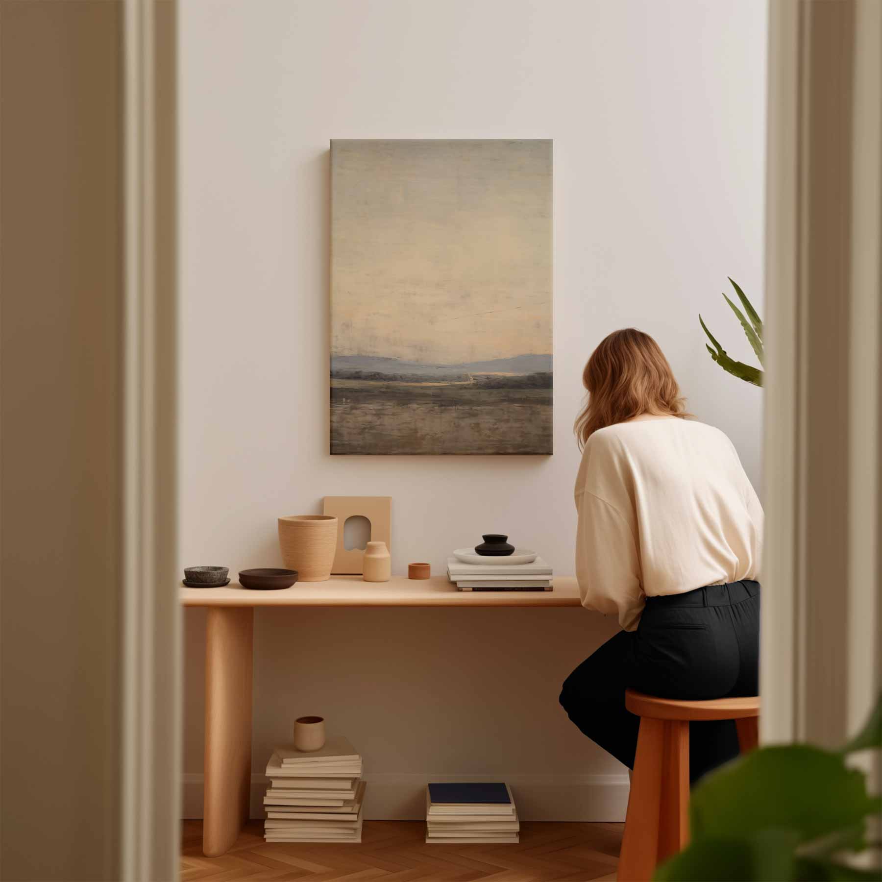 Rustgevende Landschap Horizon Kunstwerk-canvas-dibond-plexiglas-wanddecoratie-WallArtistic