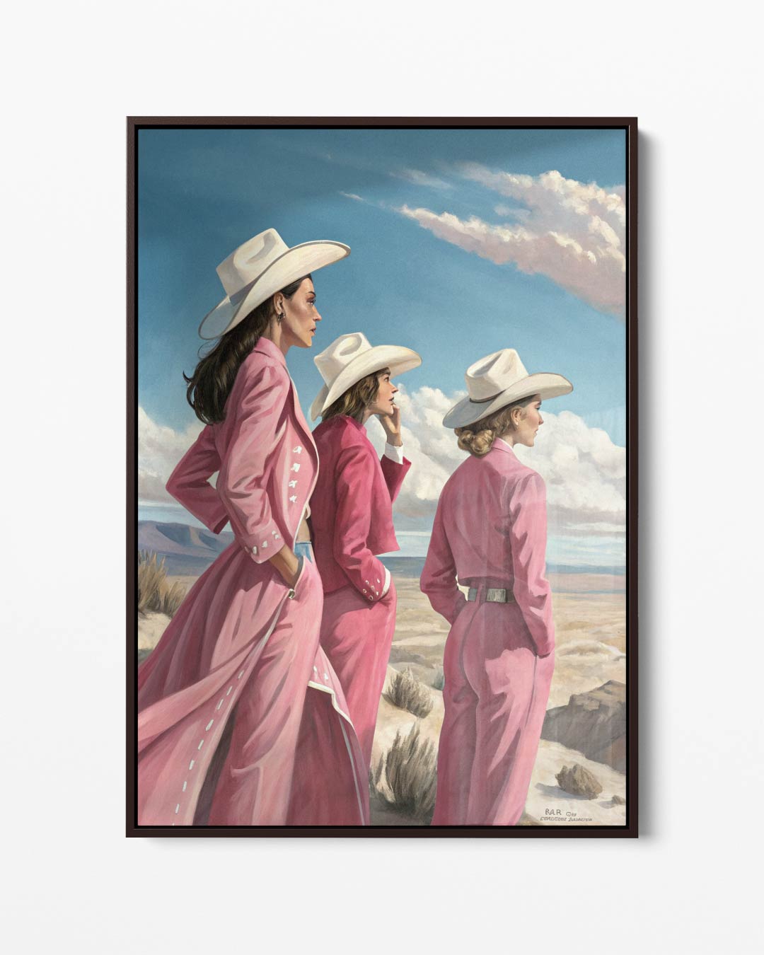 Western Dames in Stijl Kunstwerk-canvas-dibond-plexiglas-wanddecoratie-WallArtistic