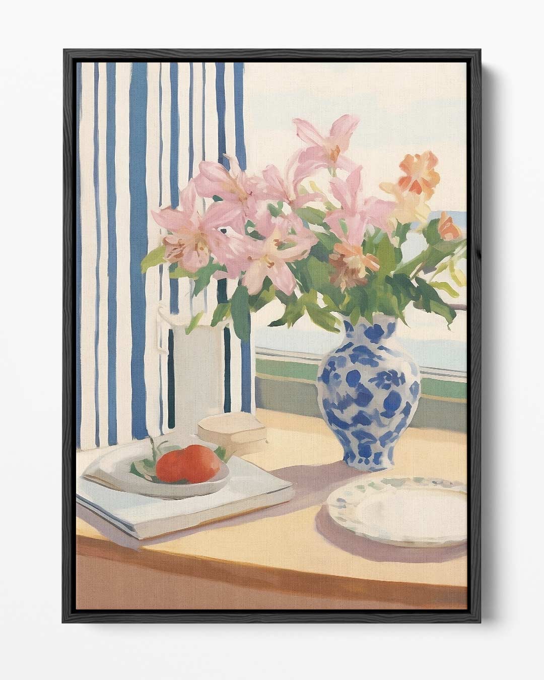 Zomers Tafereel met Bloemen en Tomaten Kunstwerk-canvas-dibond-plexiglas-wanddecoratie-WallArtistic