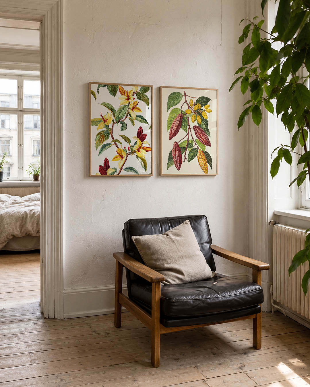 Bloem en blad Posterset