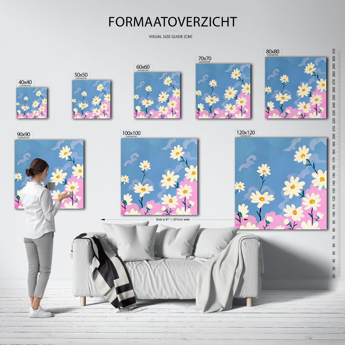 Bloemen en blauwe lucht Poster