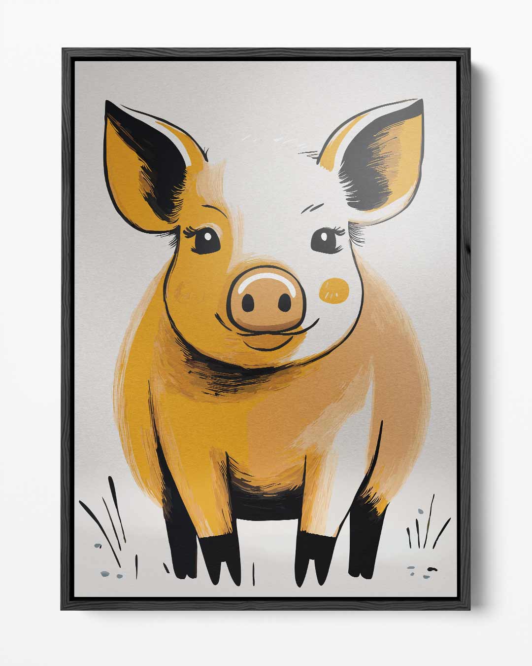 Vrolijk Varkentje Kunstwerk-canvas-dibond-plexiglas-wanddecoratie-WallArtistic