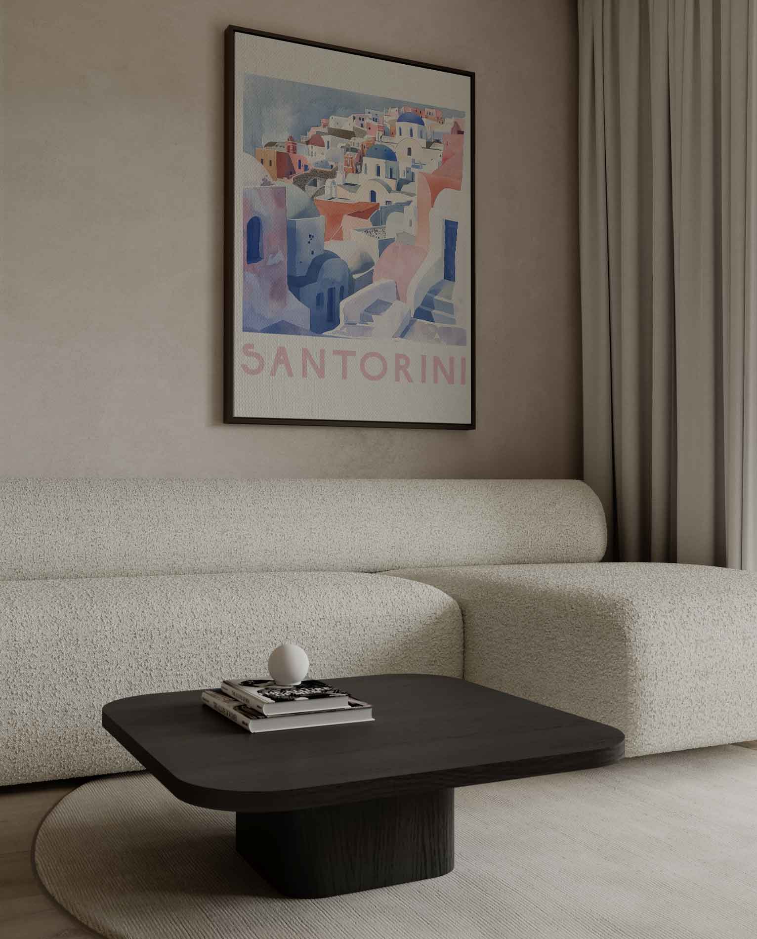 Santorini Droomlandschap Kunstwerk-canvas-dibond-plexiglas-wanddecoratie-WallArtistic