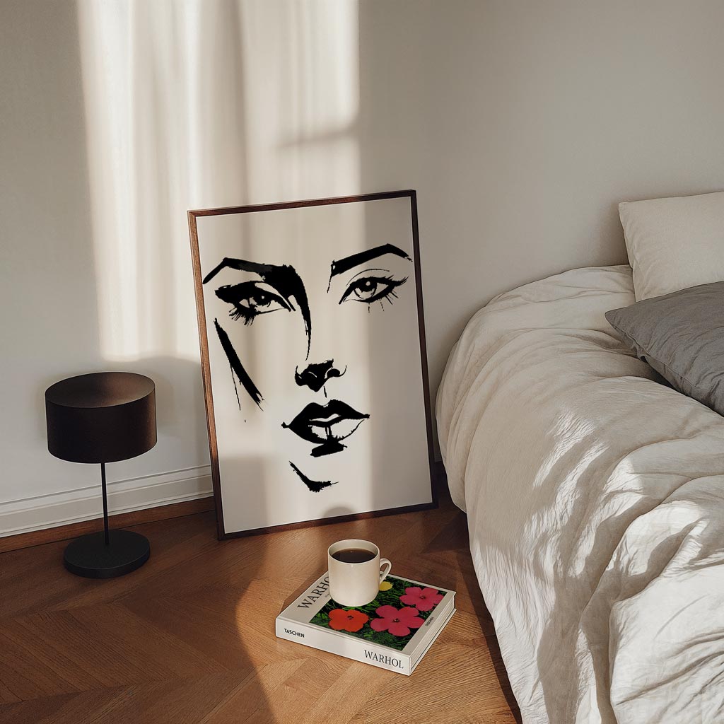 Elegante Vrouwengezicht Illustratie Poster