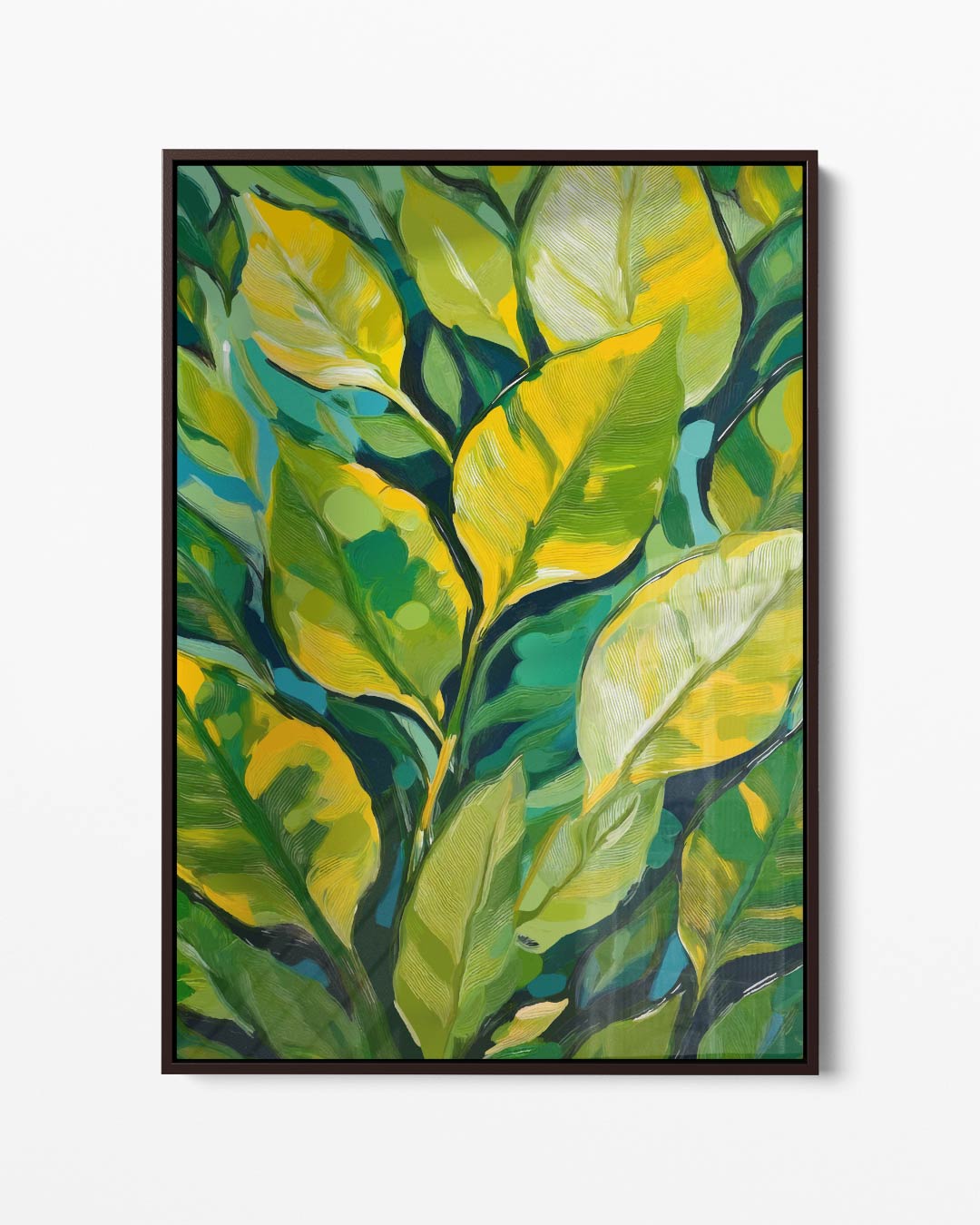 Groene Bladeren Sfeer Kunstwerk-canvas-dibond-plexiglas-wanddecoratie-WallArtistic