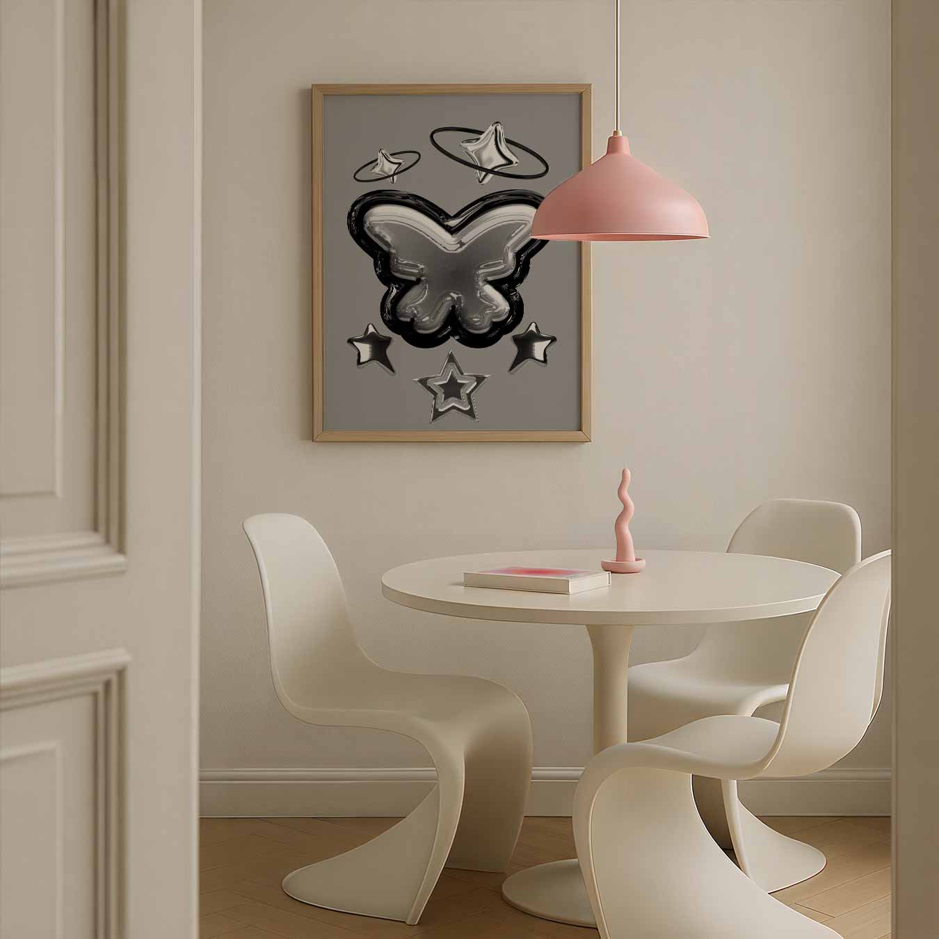 Stijlvolle Vlinder en Sterren Poster