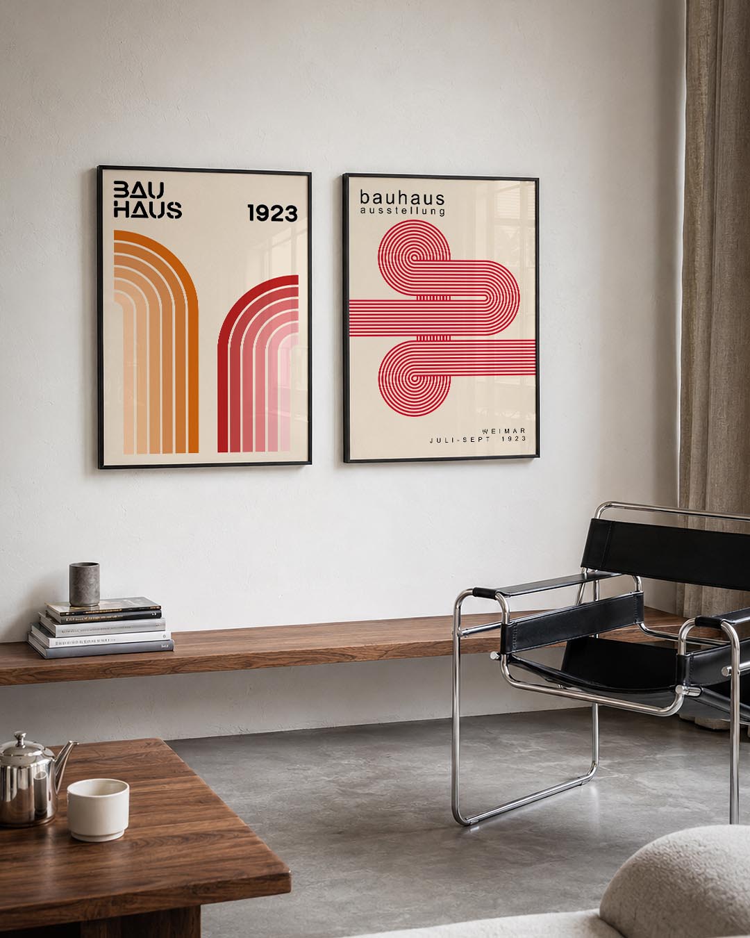 Kleurrijke booglijnen Posterset