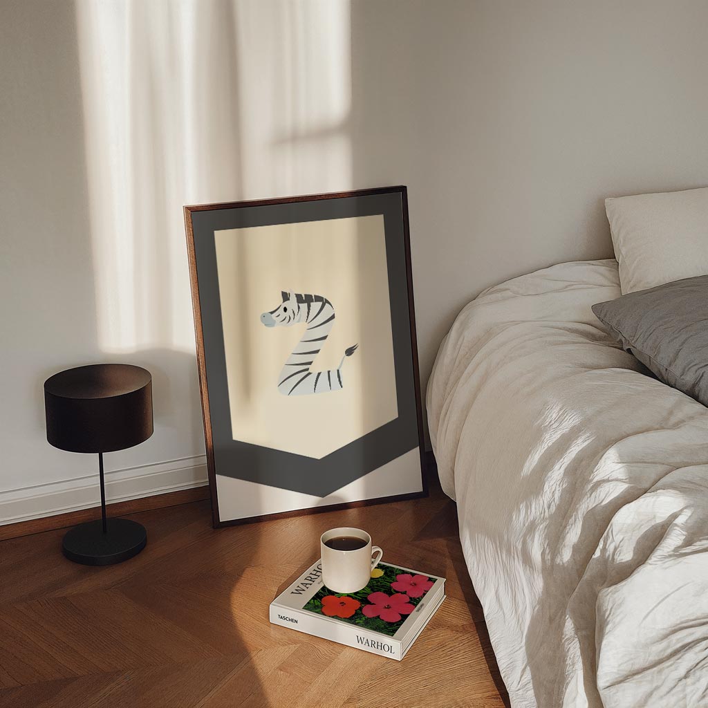 Speelse Zebra Alfabet Poster