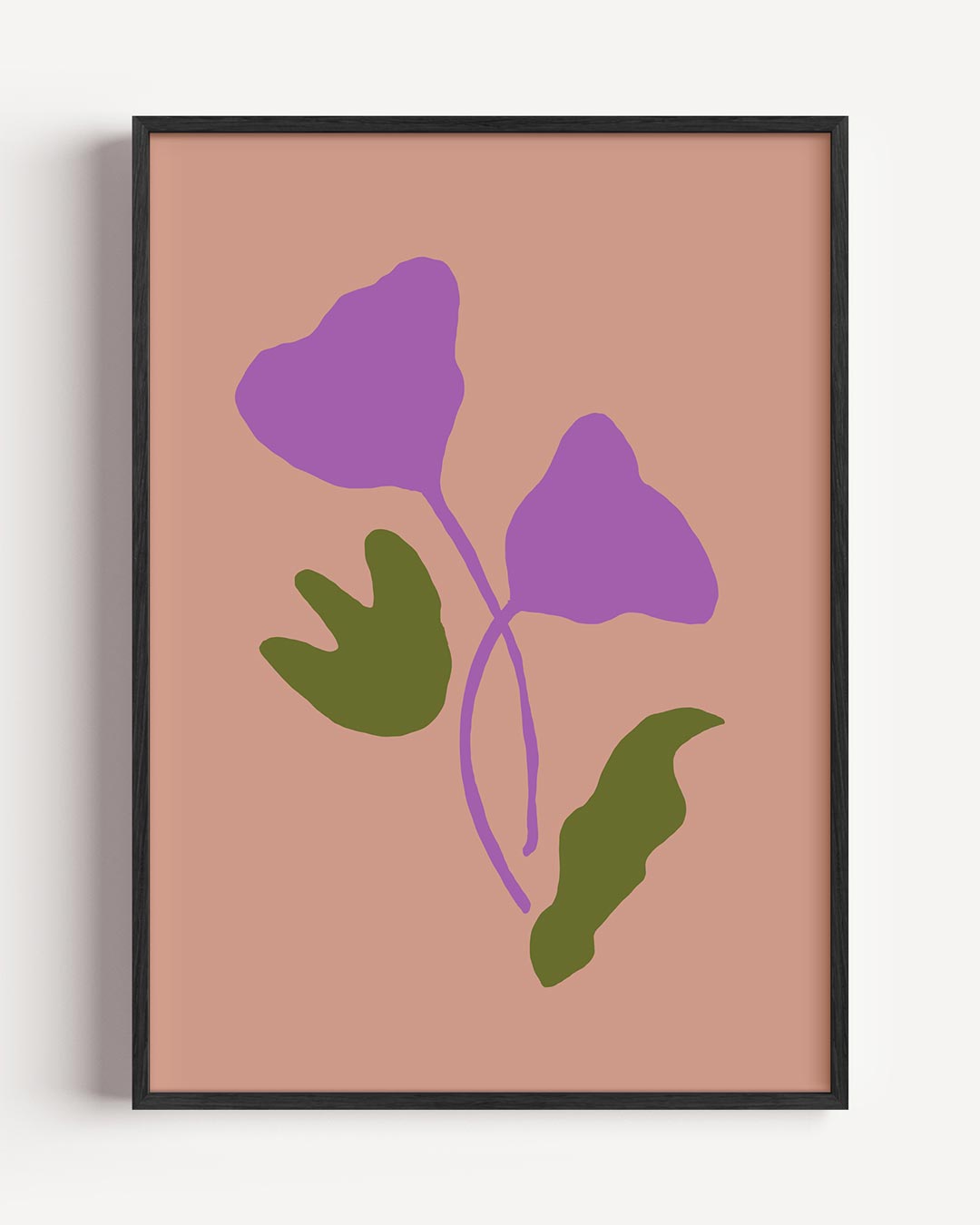 Botanische Kunstposter met Paarse Bloem Poster-WallArtistic
