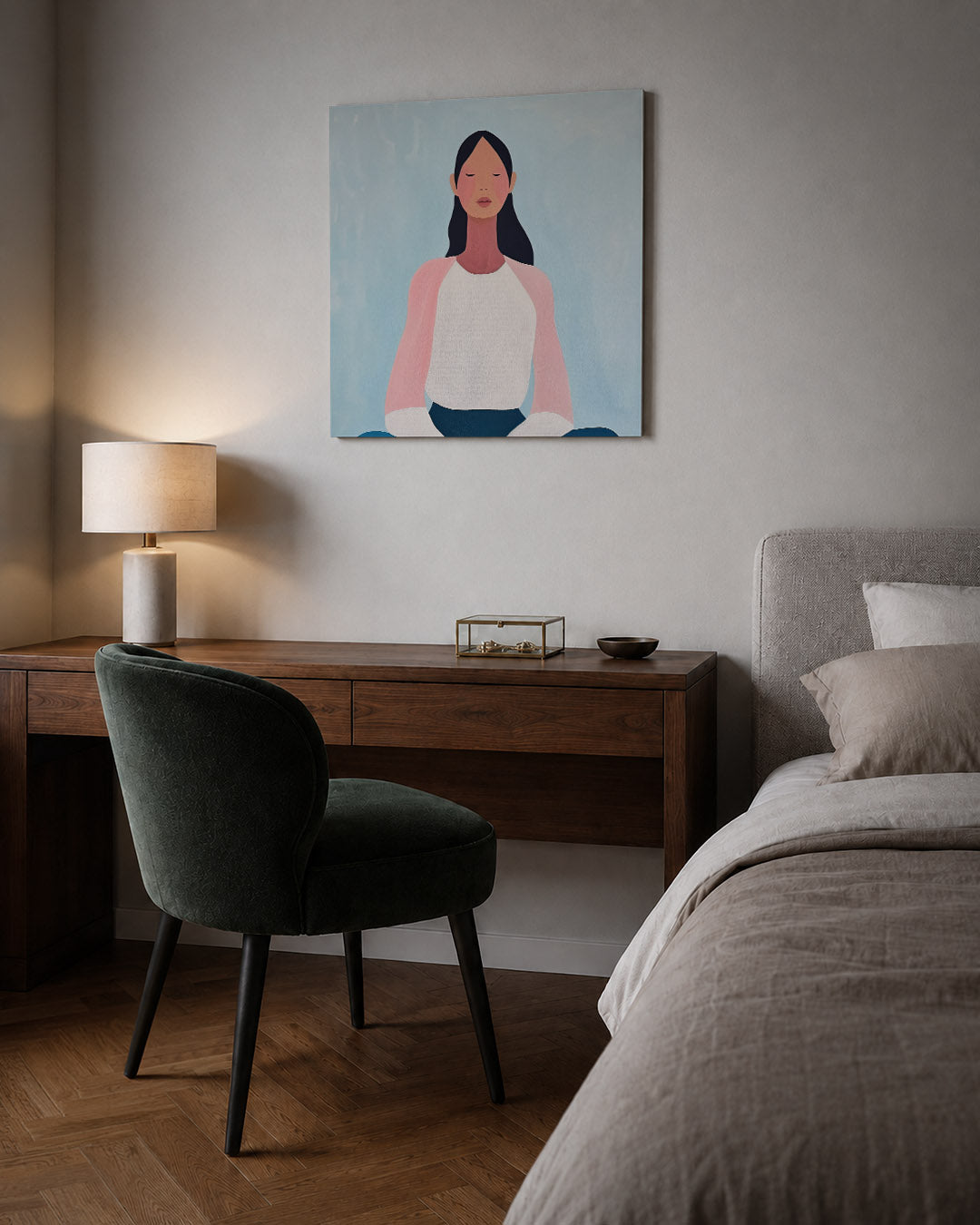 Meditatieve vrouw Kunstwerk