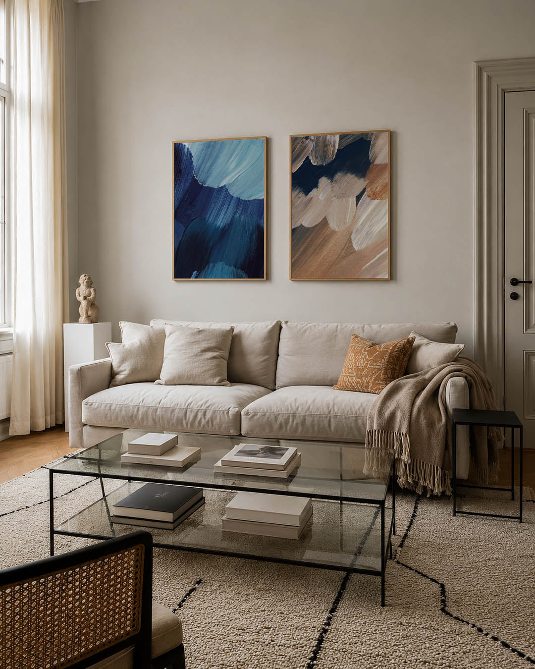Golvende blauwtinten Posterset
