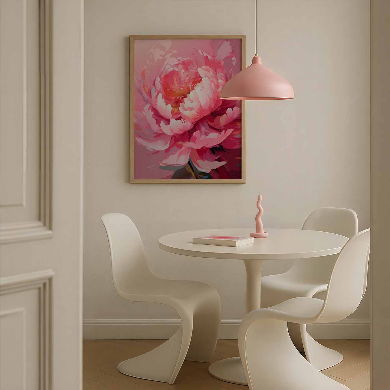 Betoverende Roze Pioenroos Poster