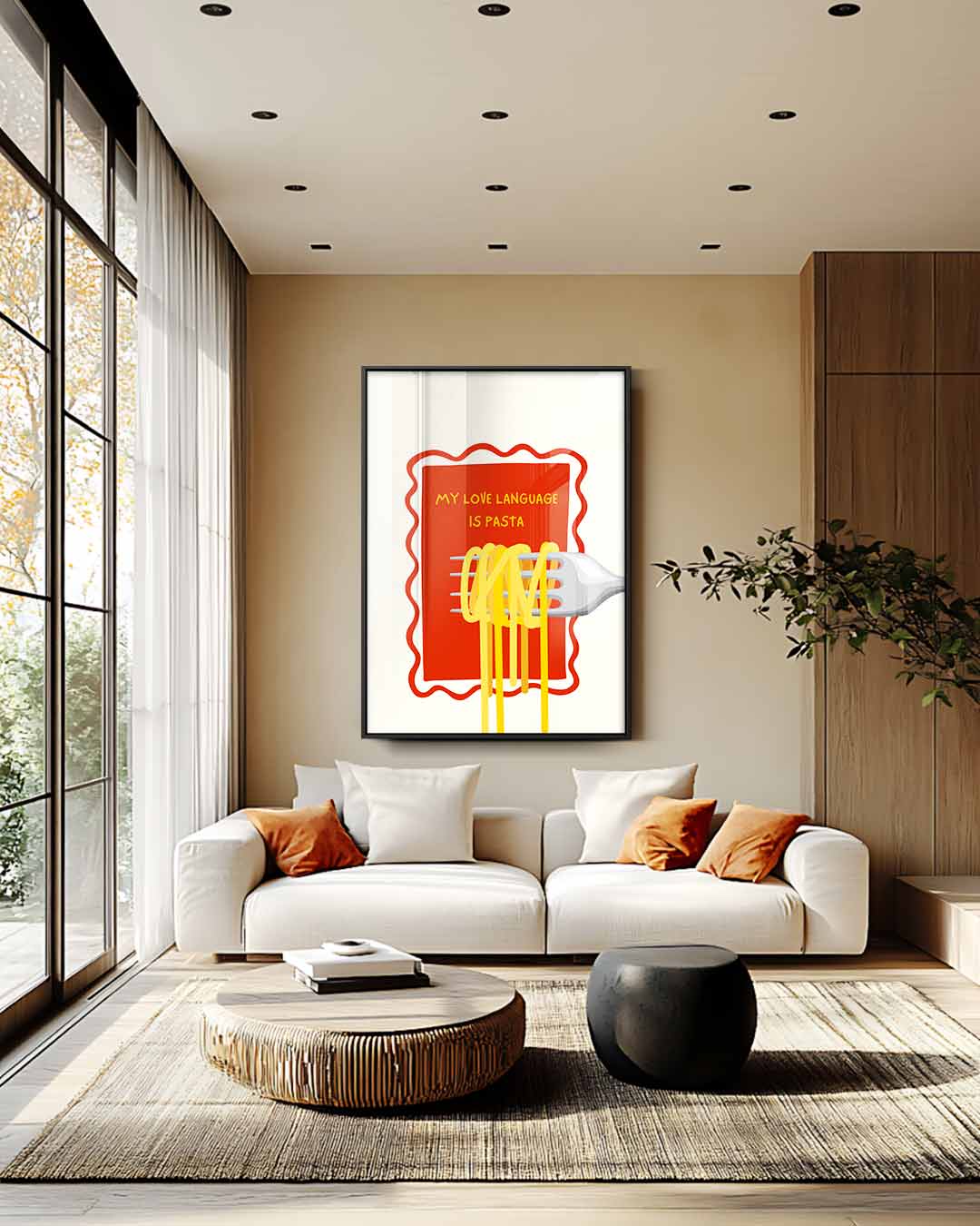 Pasta Liefde Teken Kunstwerk-canvas-dibond-plexiglas-wanddecoratie-WallArtistic