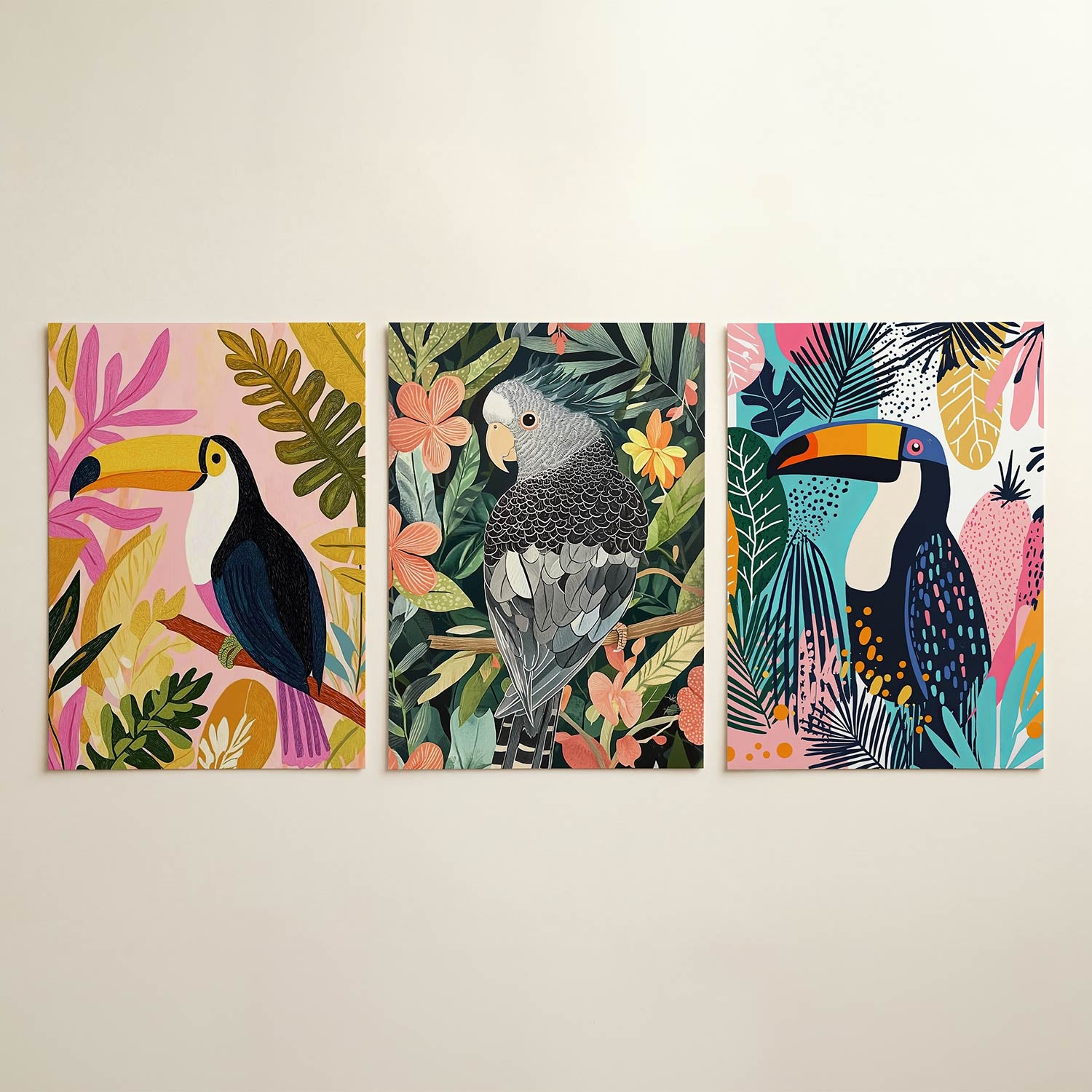 Tropische kleurvlakken Posterset
