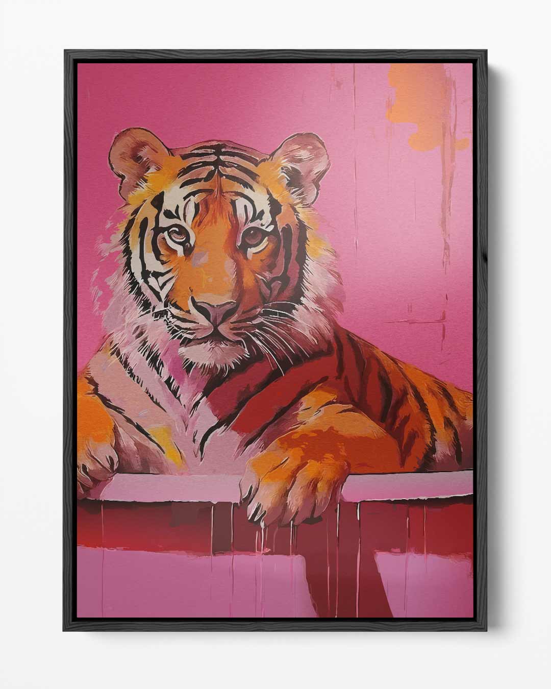 Kleurrijke Tijger Kunst Kunstwerk-canvas-dibond-plexiglas-wanddecoratie-WallArtistic