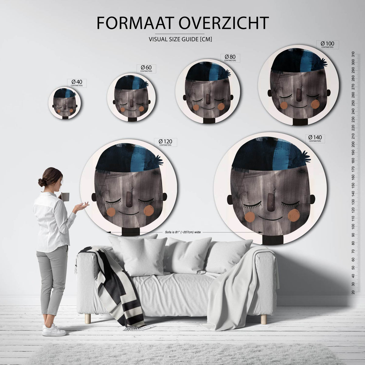 Lachend gezicht Muurcirkel
