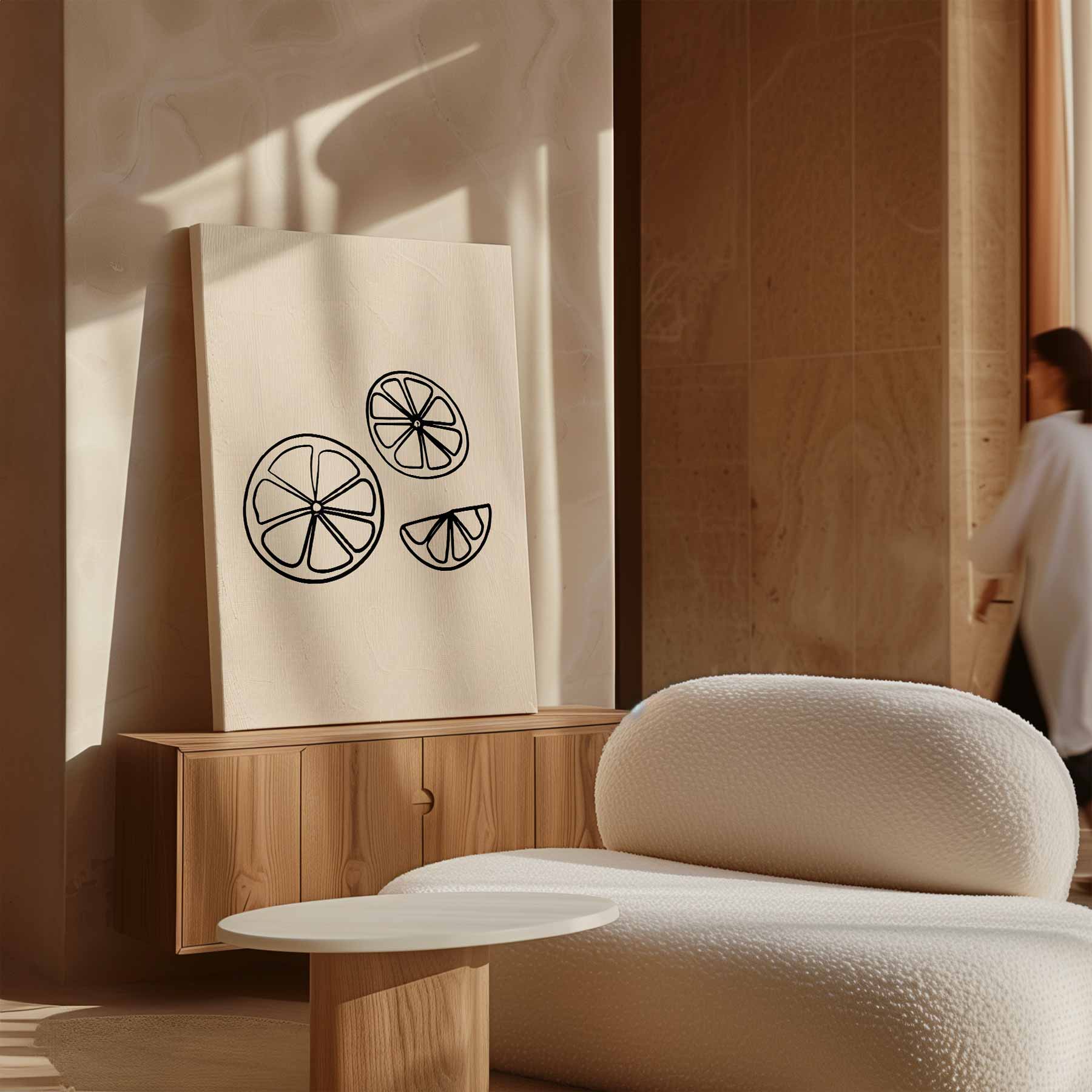 Zomerse Citrus Slices Illustratie Kunstwerk-canvas-dibond-plexiglas-wanddecoratie-WallArtistic