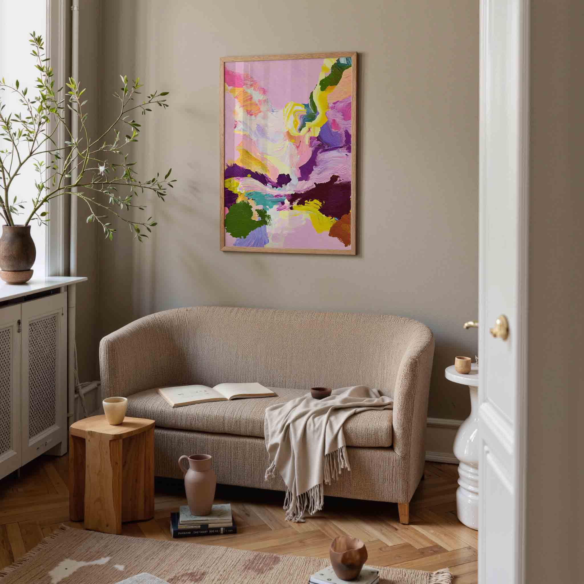 Abstracte kleurenexplosie Poster