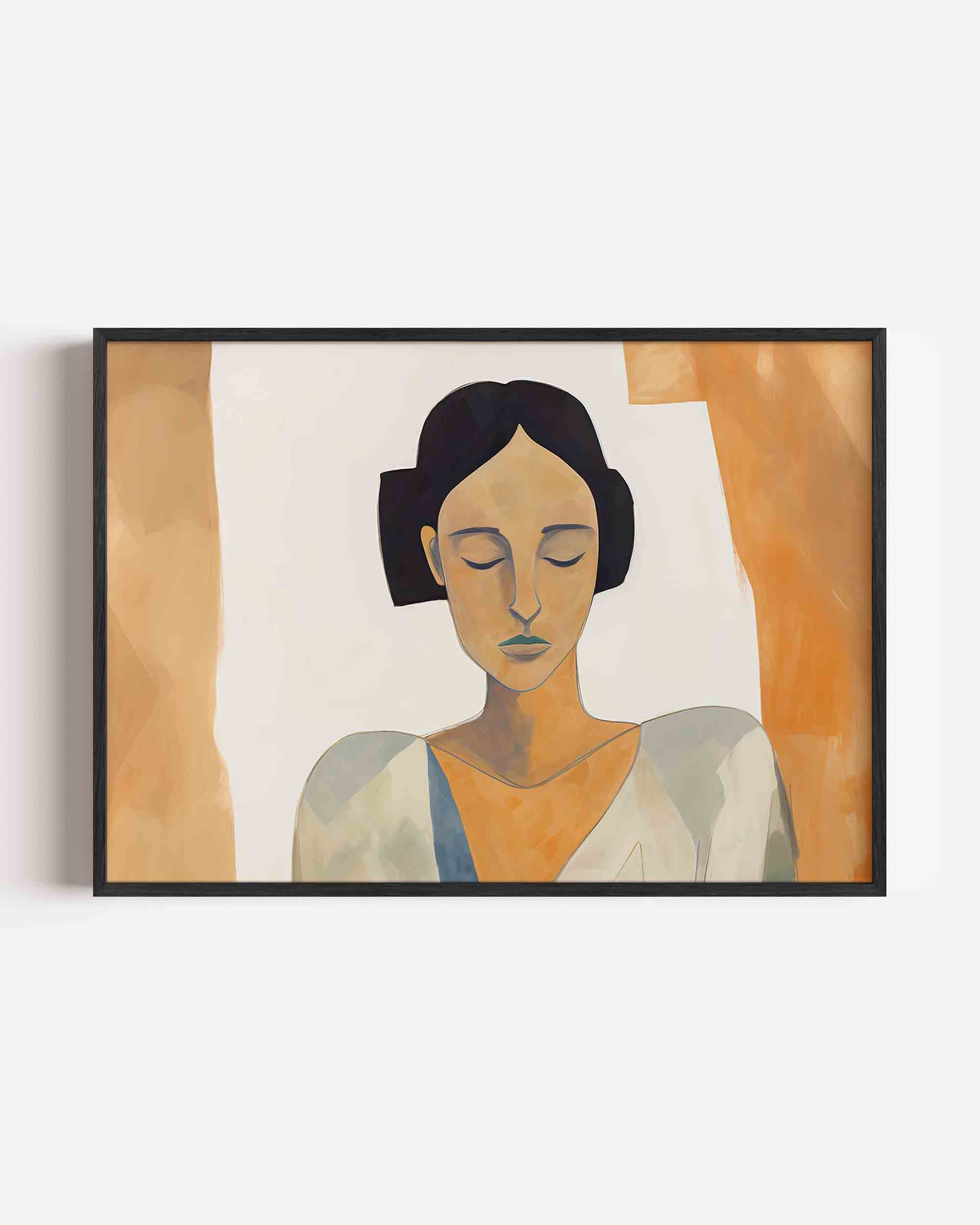 Vrouw met gesloten ogen Poster