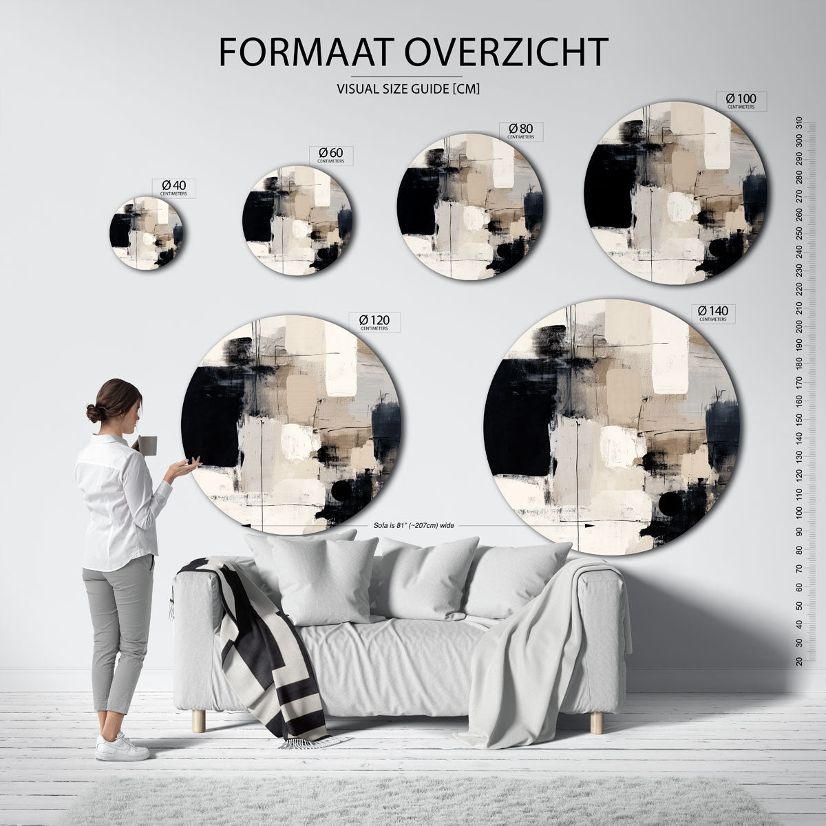Abstracte vormen Muurcirkel