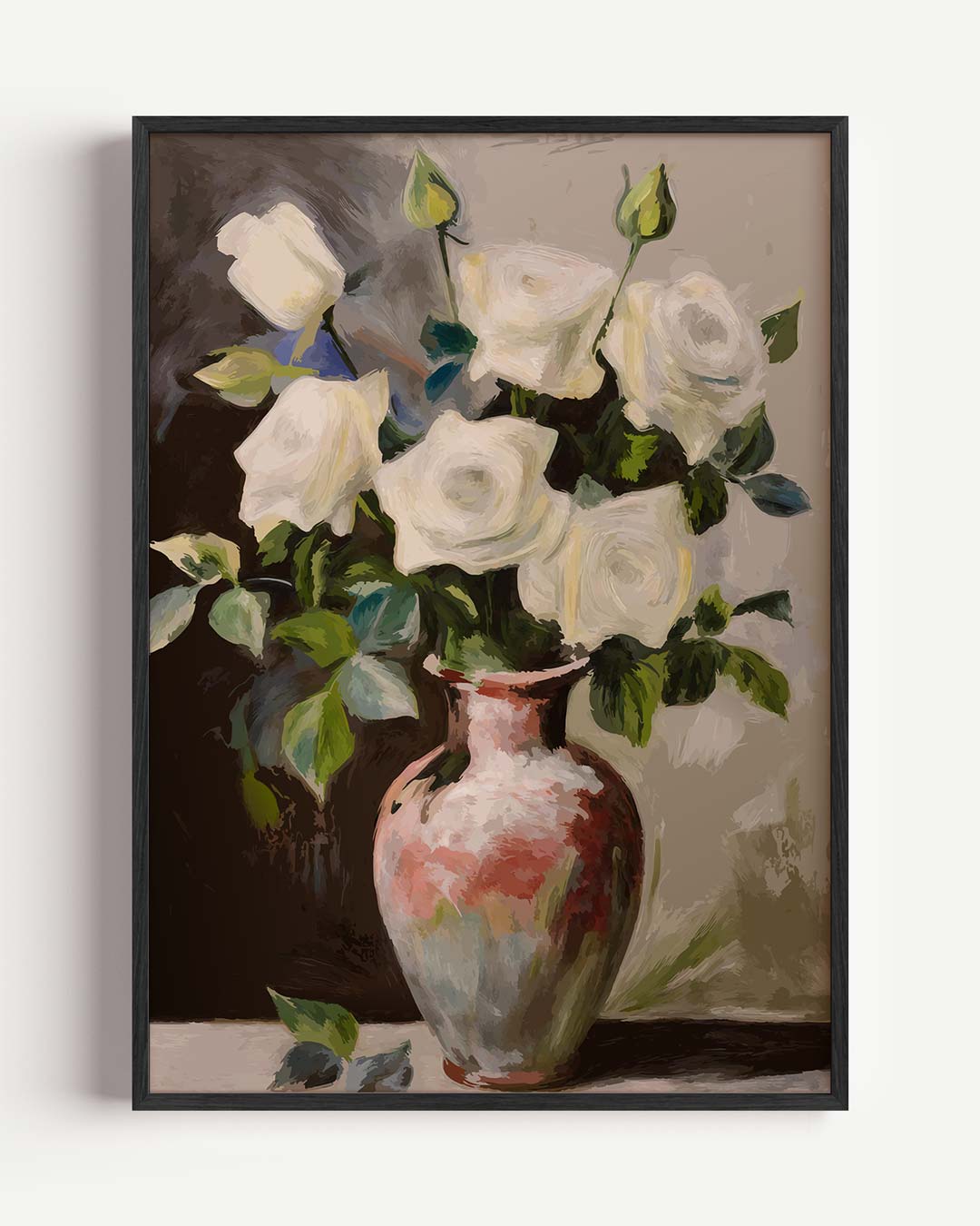 Elegante Witte Rozen Poster