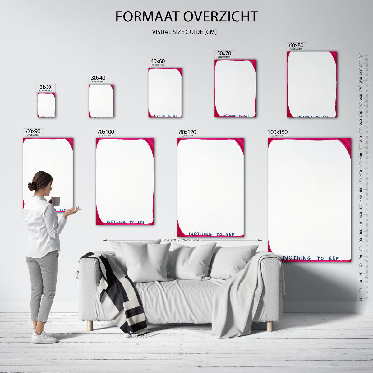 Roze rand met tekst Poster