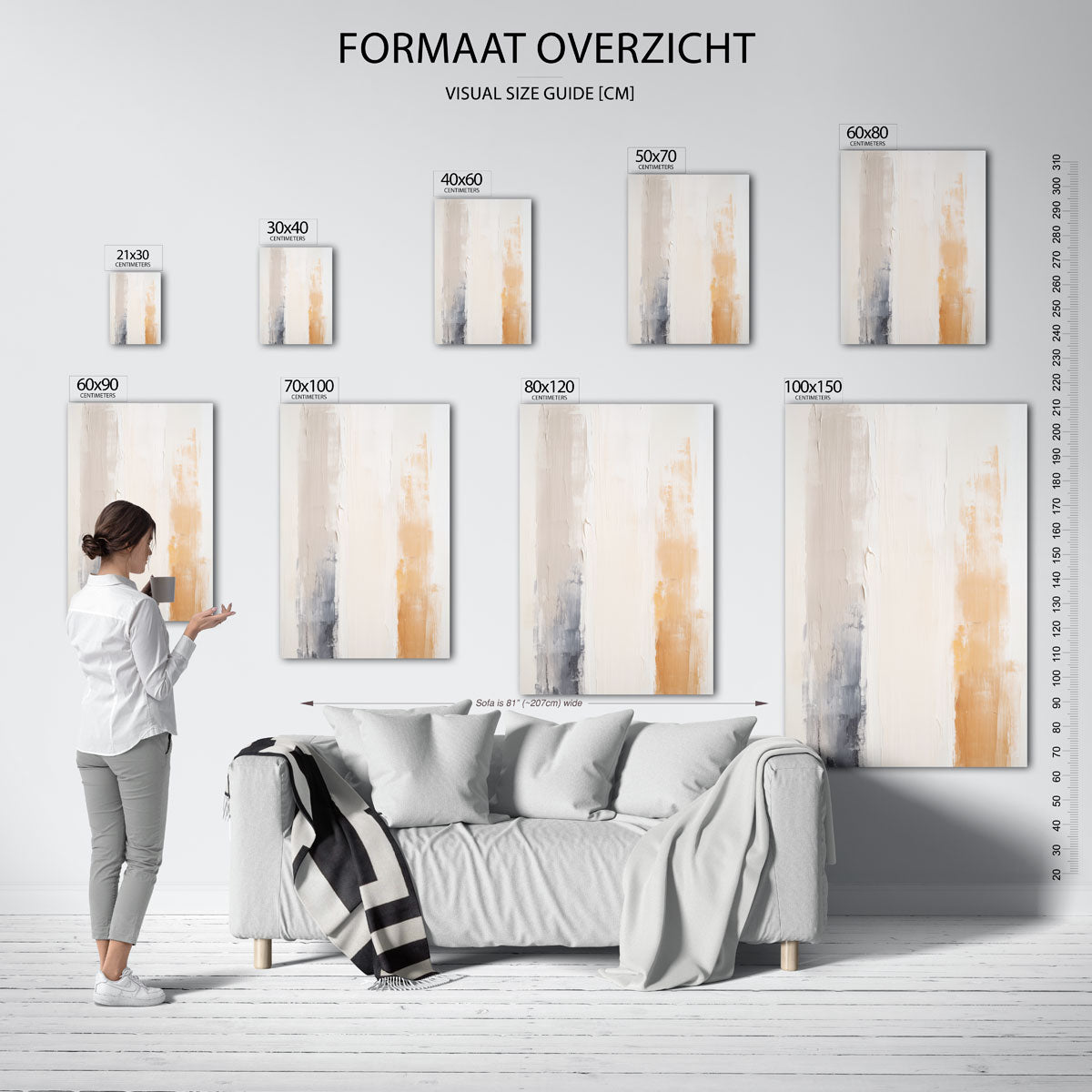 Abstracte verticale strepen Poster